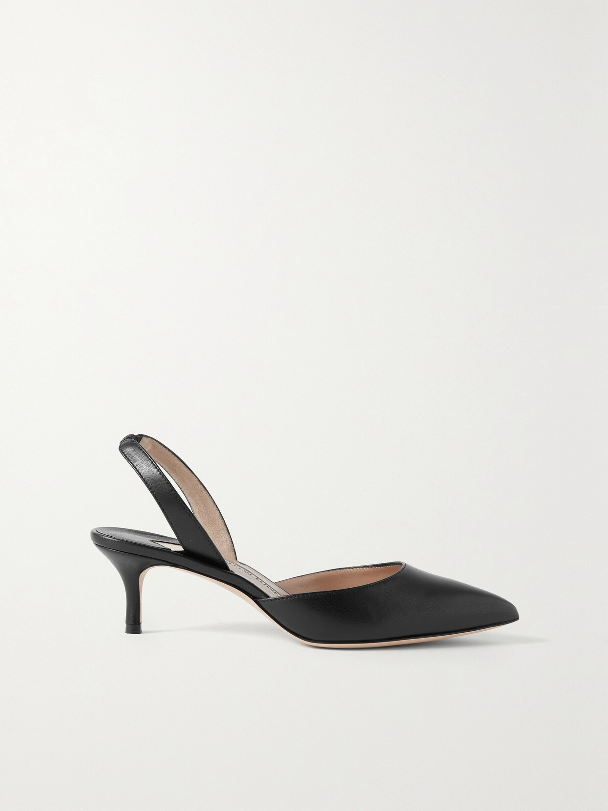 Manolo Blahnik - Carolyne 50 Leather Slingback Pumps - Black 22 Awaiting product image