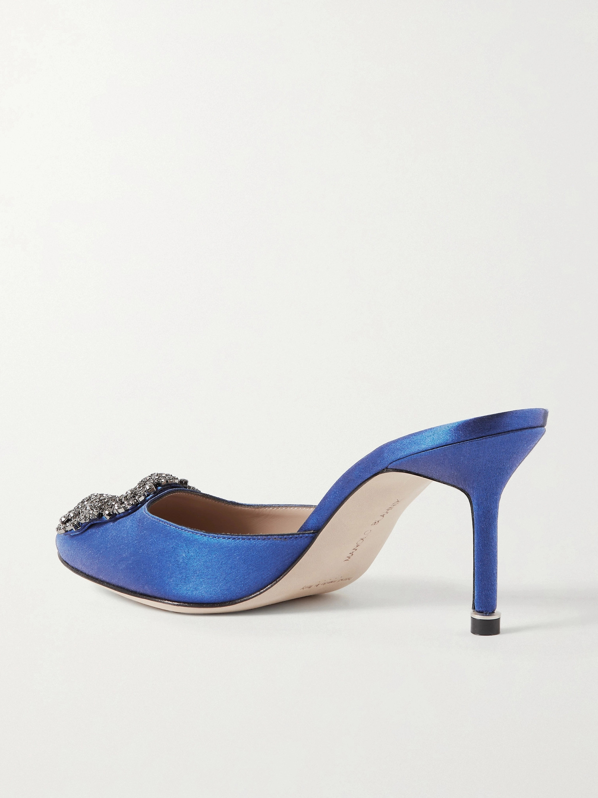 MANOLO BLAHNIK Hangisimu 70 embellished satin mules thumbnail