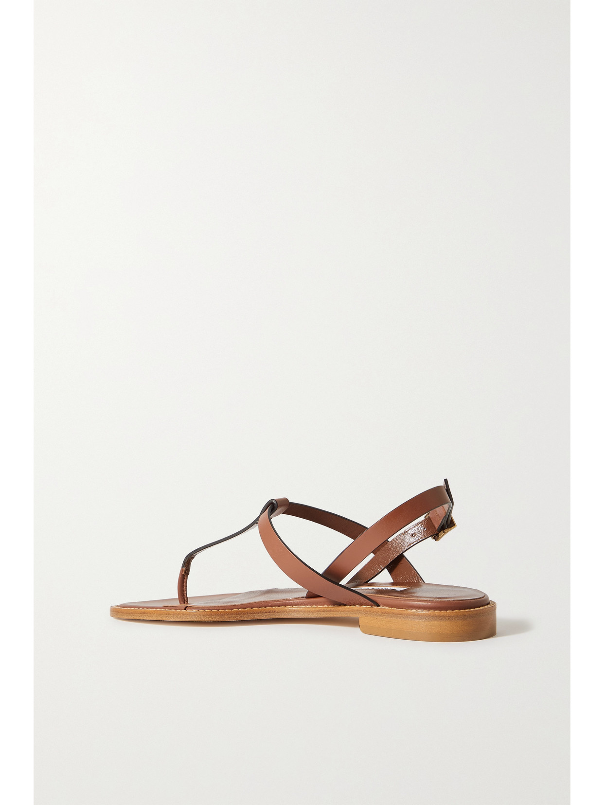 Manolo Blahnik Hata Leather Slingback Sandals In Tan