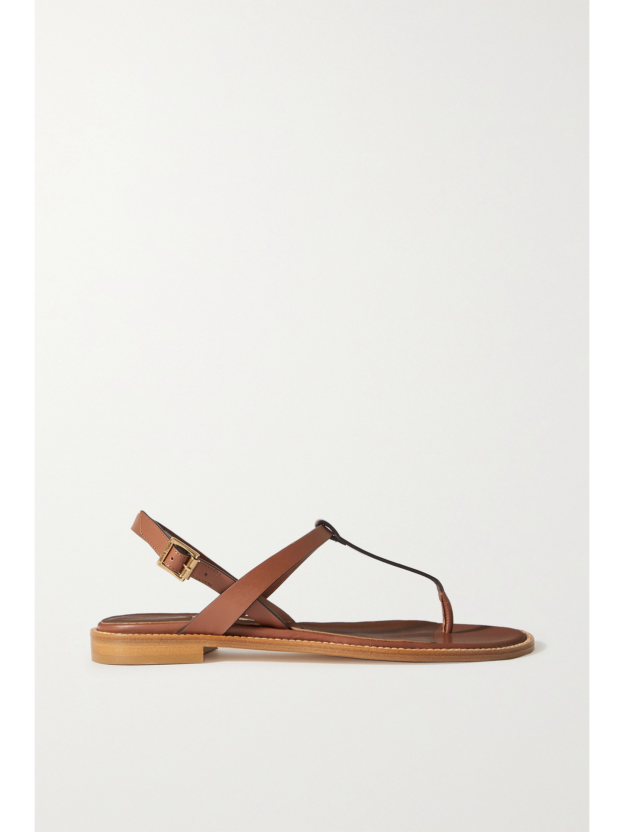 Manolo Blahnik - Hata Leather Slingback Sandals - Tan