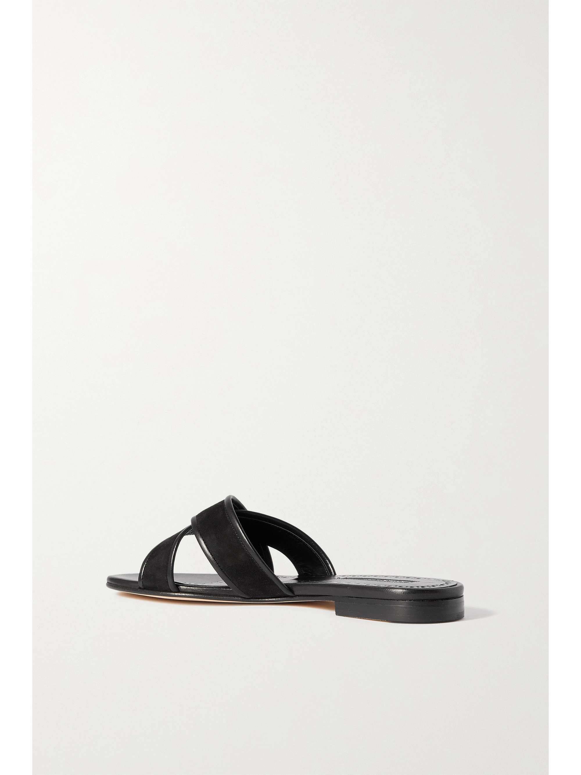 MANOLO BLAHNIK Ifneta suede and leather slides