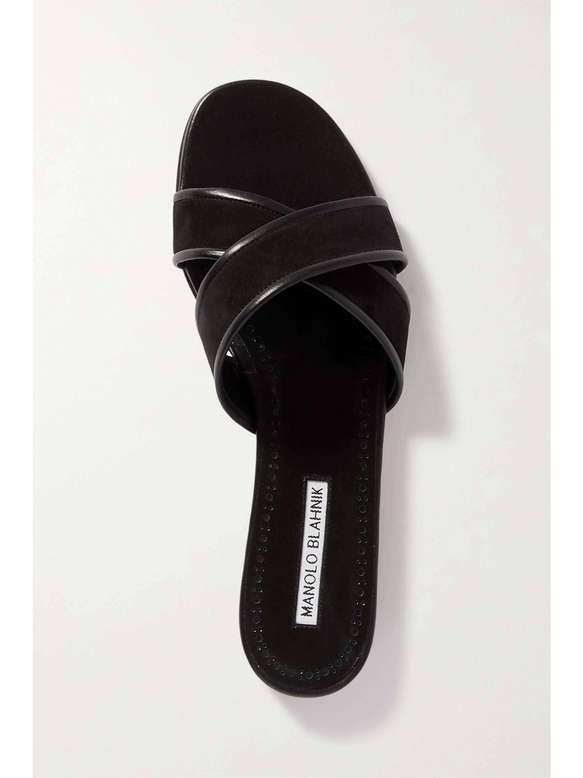 MANOLO BLAHNIK Ifneta suede and leather slides