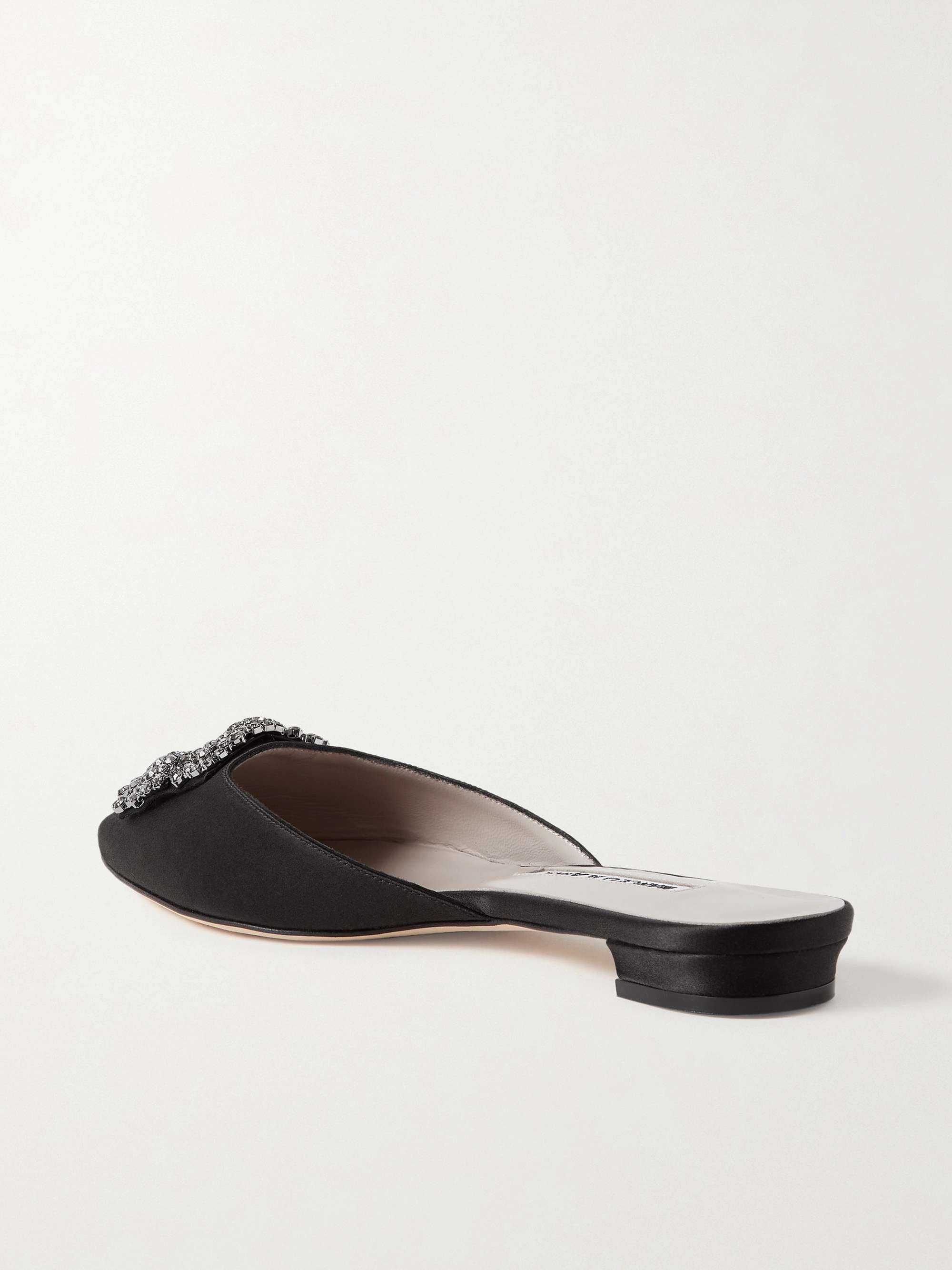 MANOLO BLAHNIK Hangisi embellished satin slippers