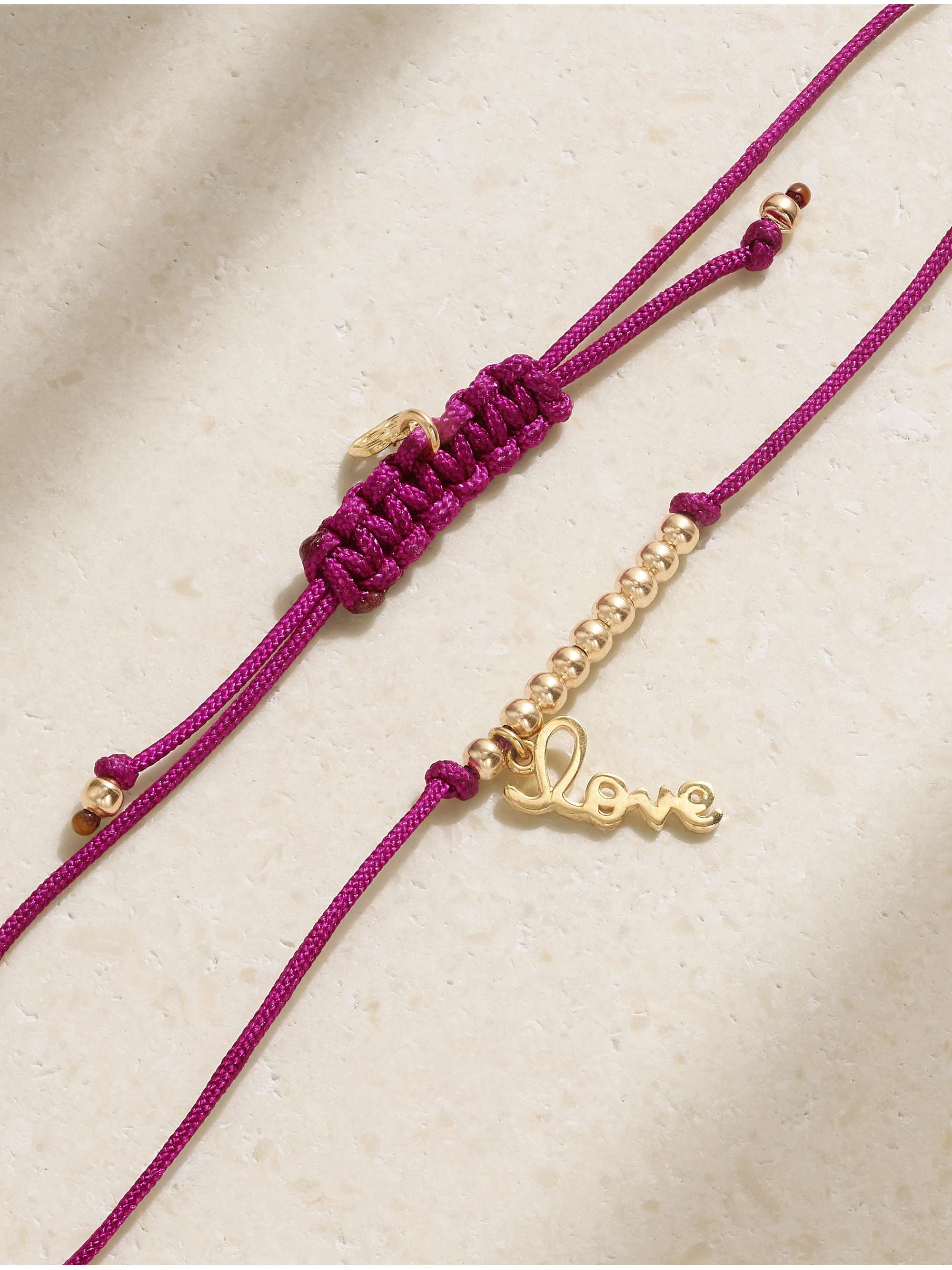 SYDNEY EVAN Palm Tree 14-karat gold cord bracelet