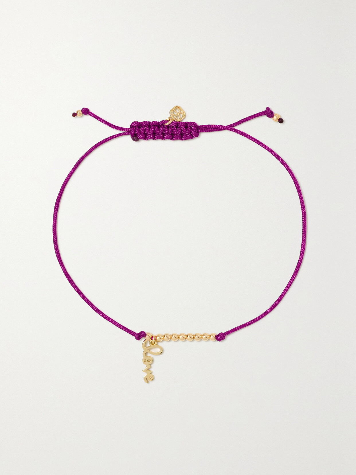 Sydney Evan Pure Love 14-karat Gold Cord Bracelet In Purple