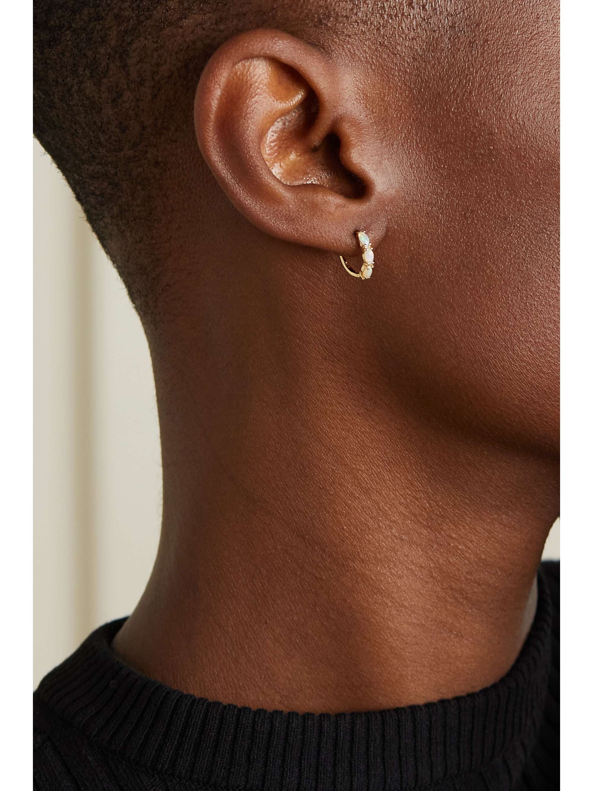 SARAH & SEBASTIAN Nymph gold opal hoop earrings