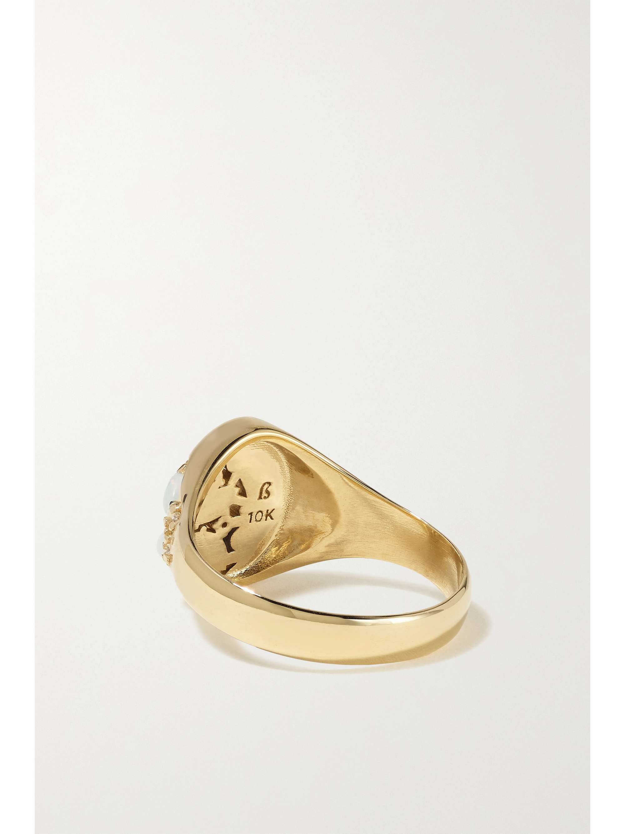 SARAH & SEBASTIAN Nymph gold, opal and diamond signet ring
