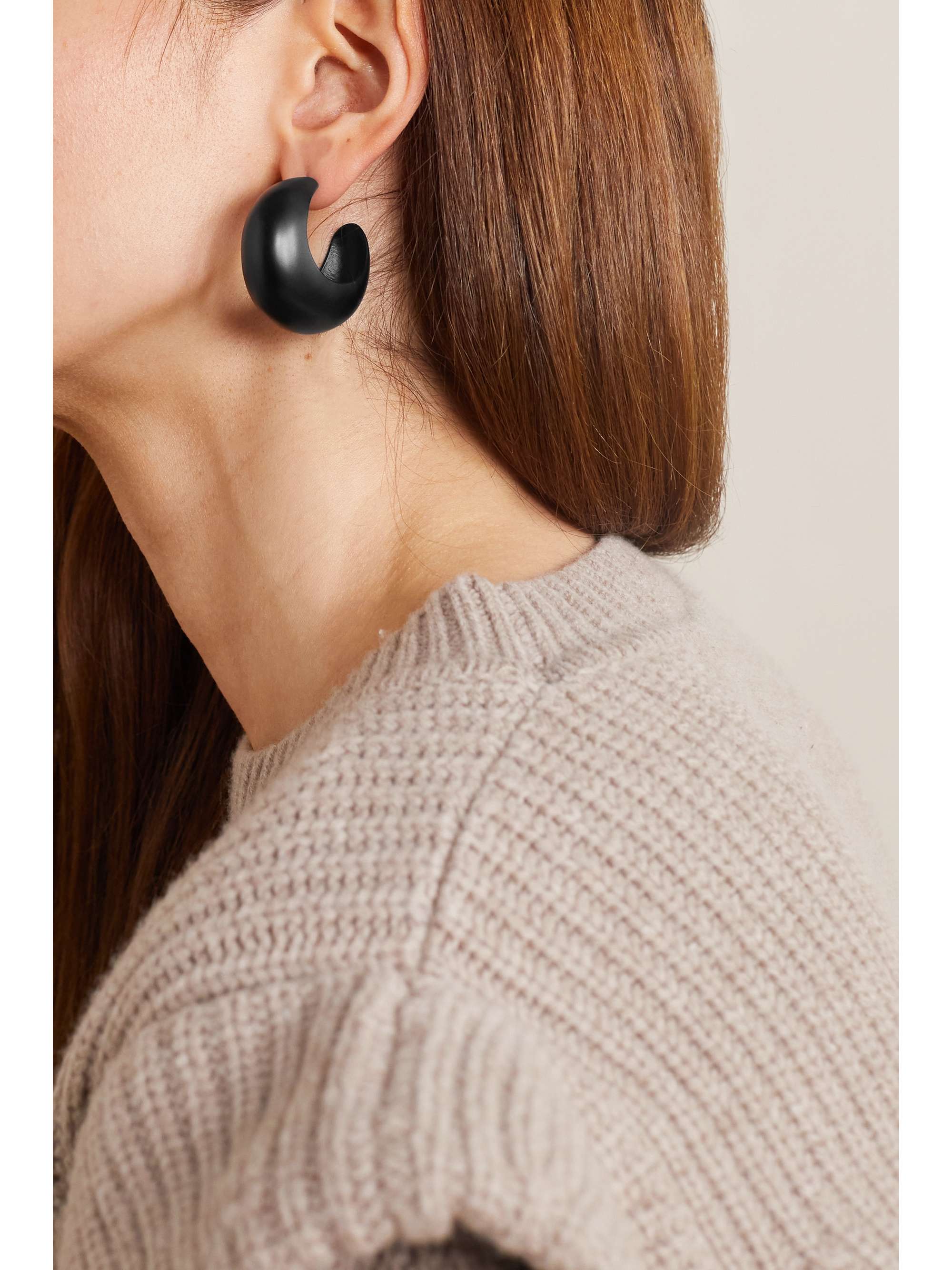 ISABEL MARANT Silver-tone and resin earrings