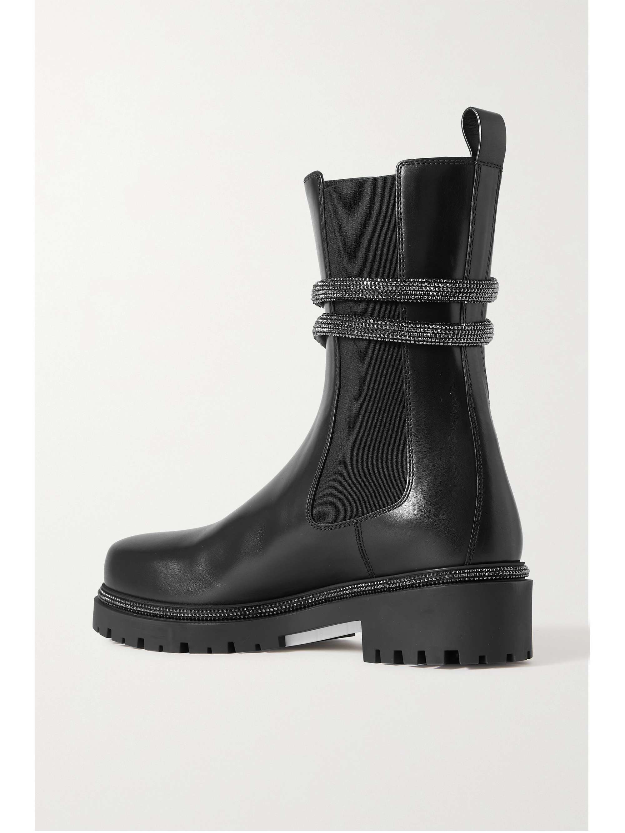 RENÉ CAOVILLA Cleo crystal-embellished leather Chelsea boots