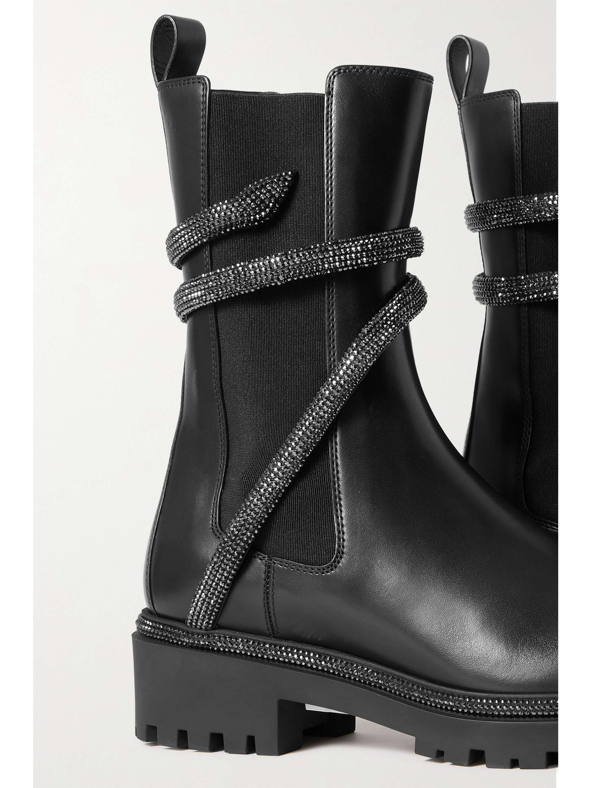 RENÉ CAOVILLA Cleo crystal-embellished leather Chelsea boots