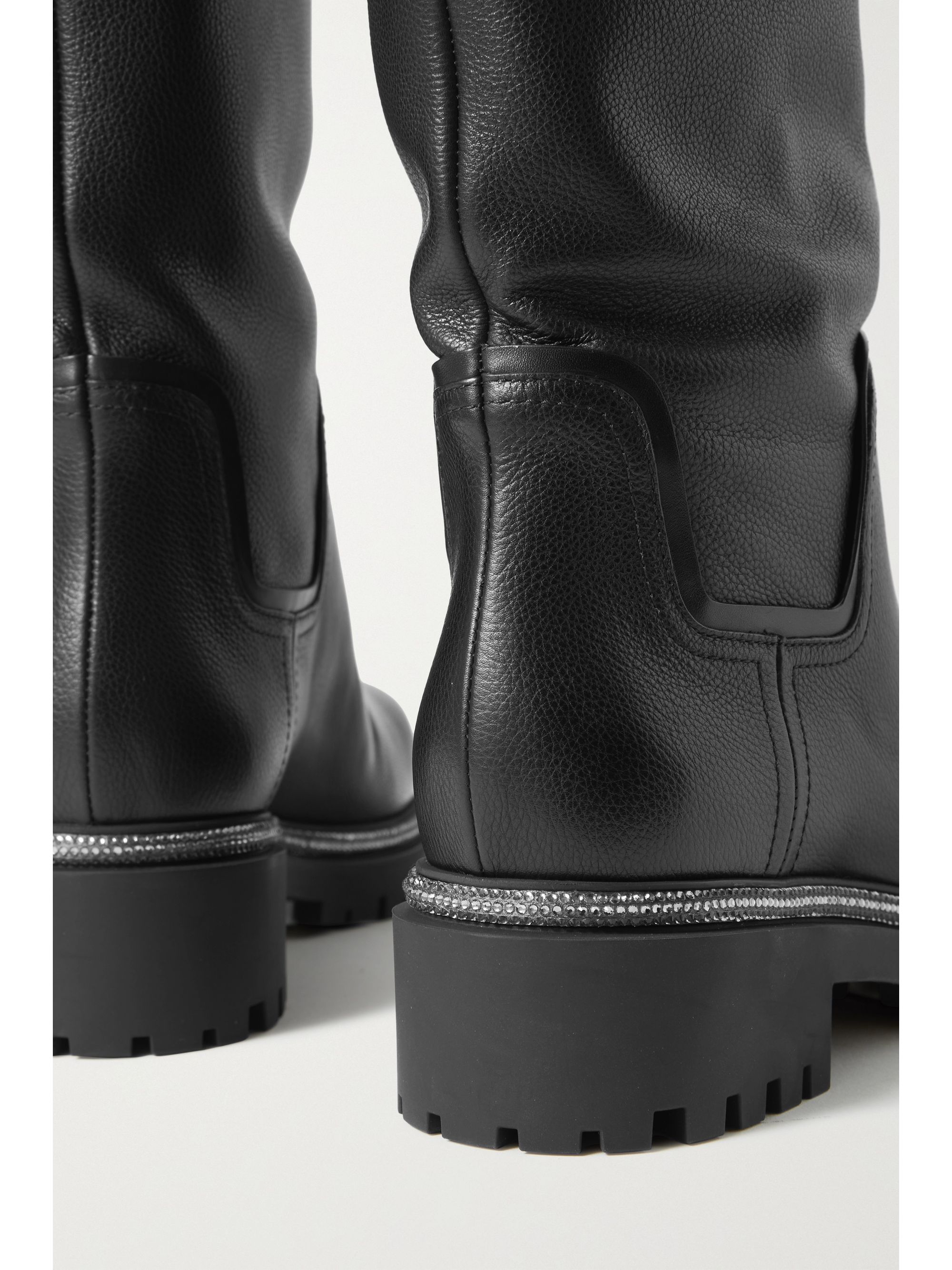 rene caovilla embellished biker leather boots