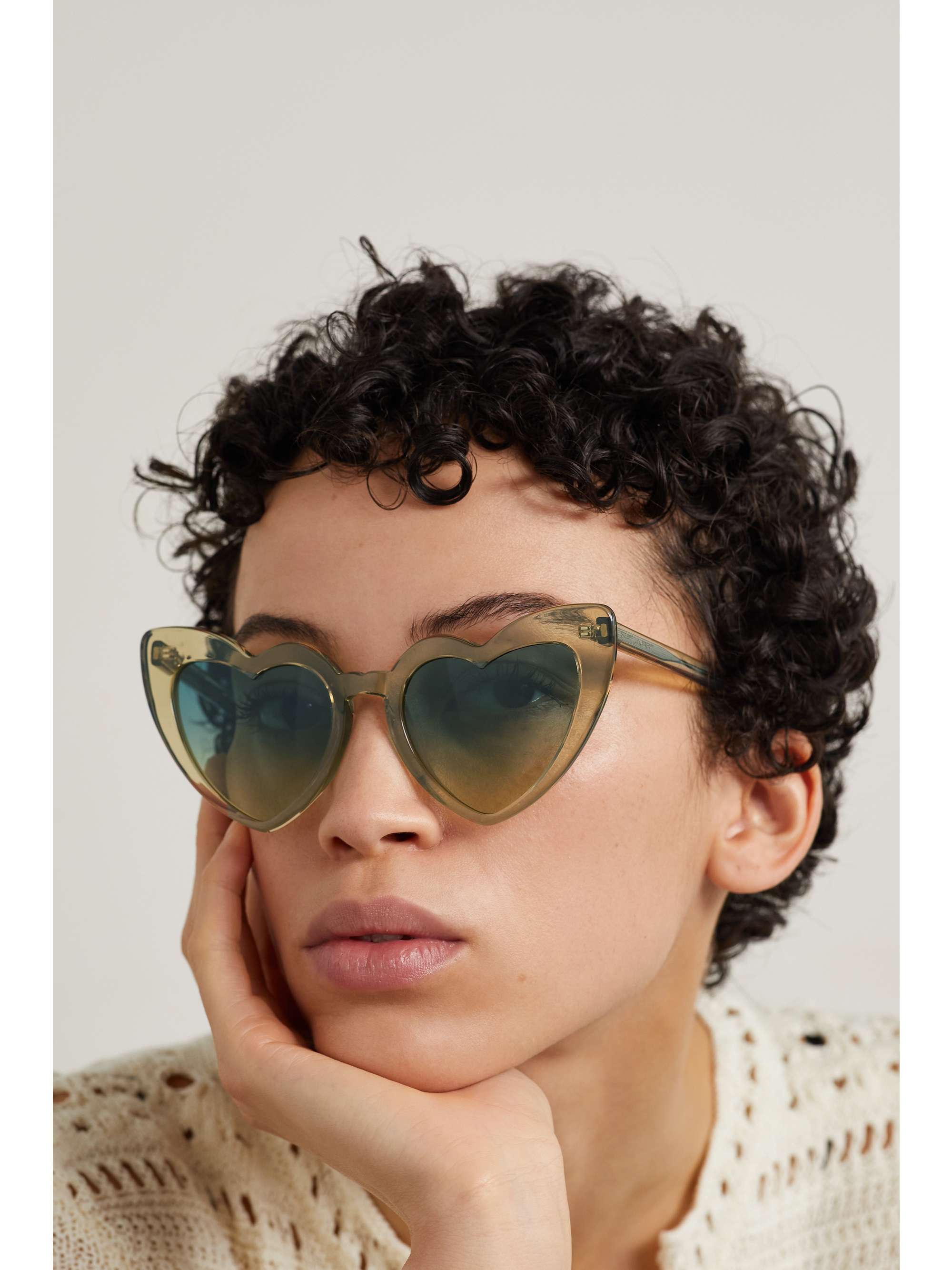 SAINT LAURENT EYEWEAR Loulou heart-shaped acetate sunglasses