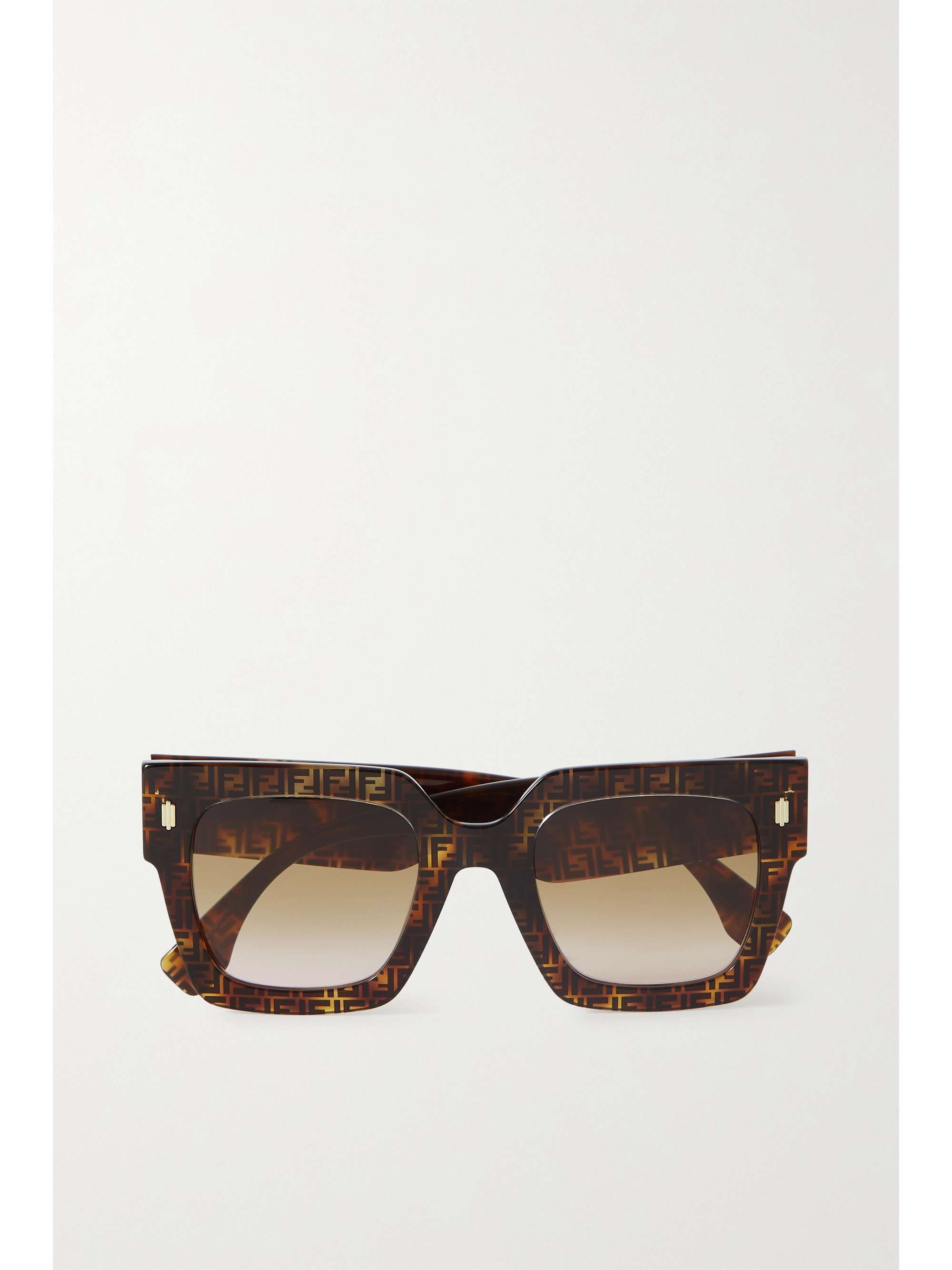 Black FF-print D-frame acetate sunglases, Fendi