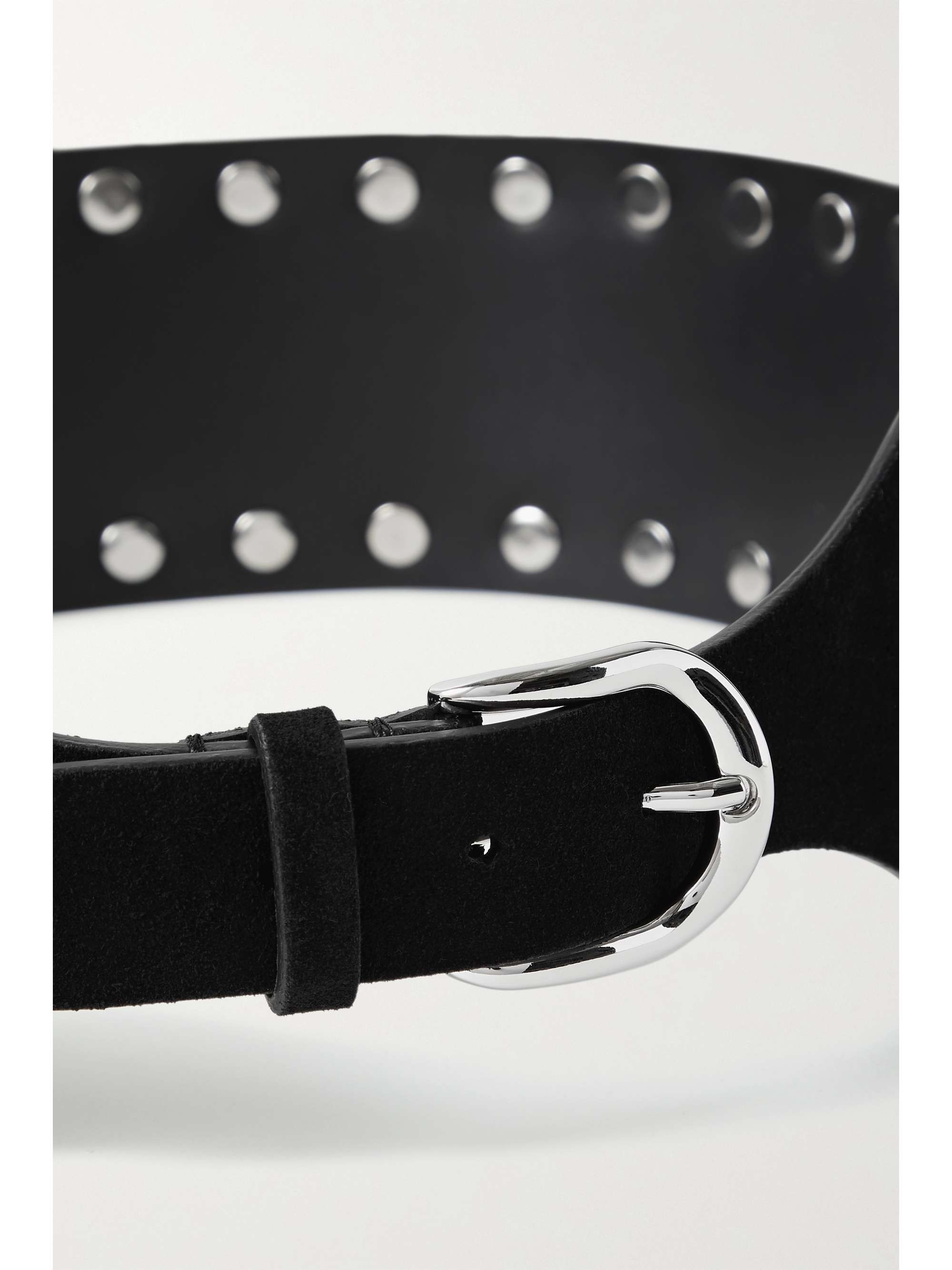 Black Woma embellished suede waist belt 