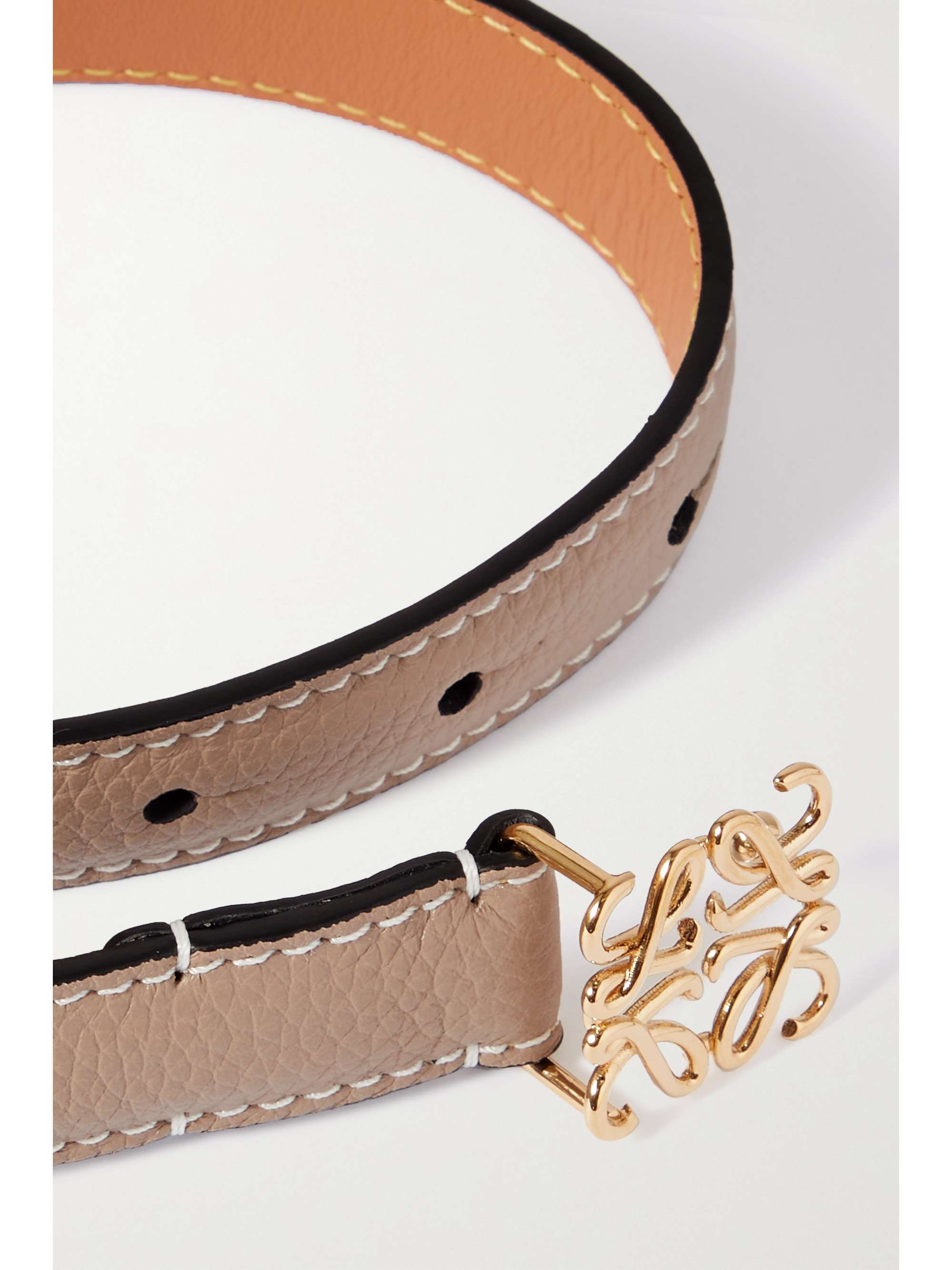 LOEWE Anagram textured-leather belt