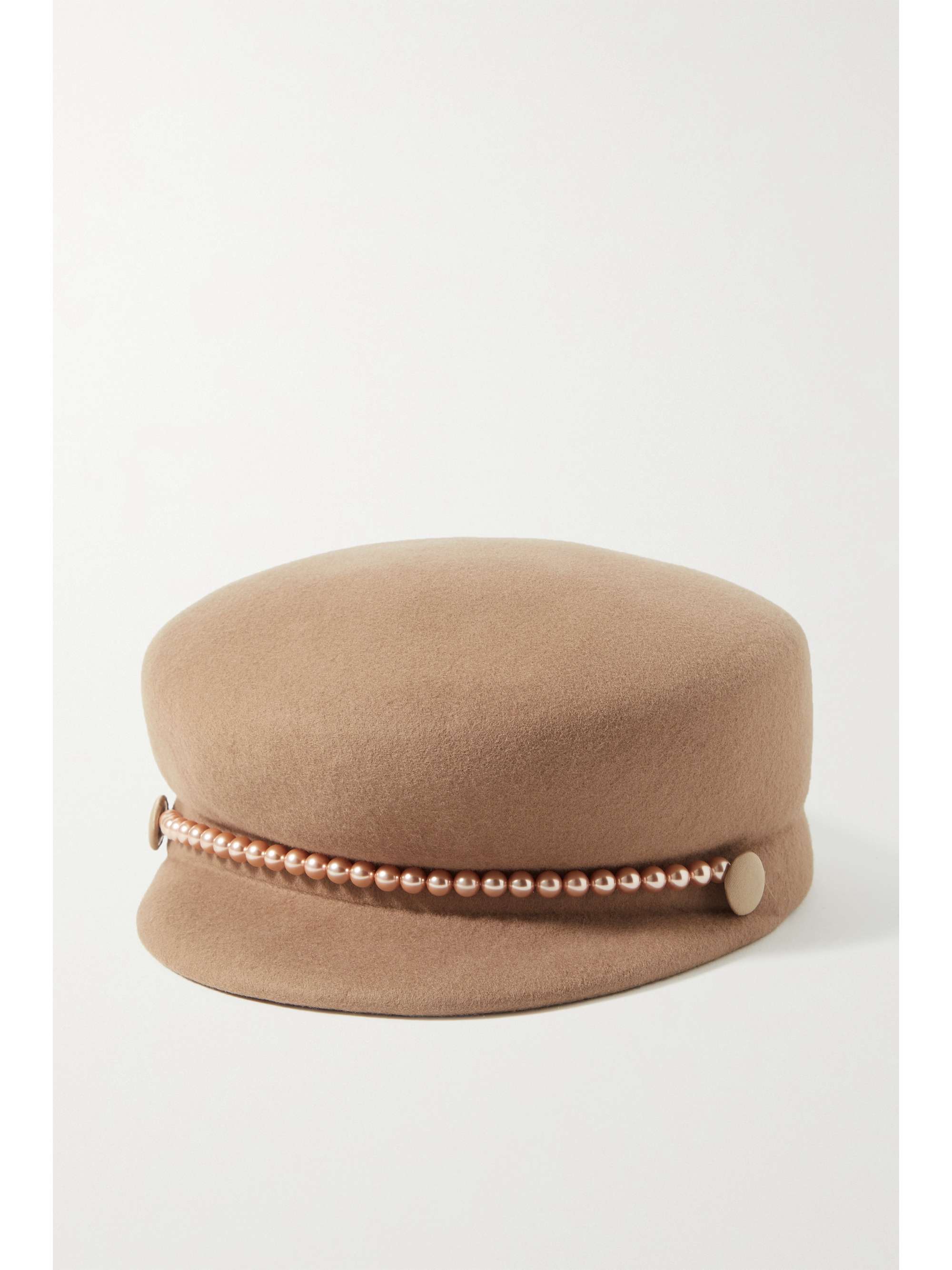 Camel Sabrina faux pearl-embellished 