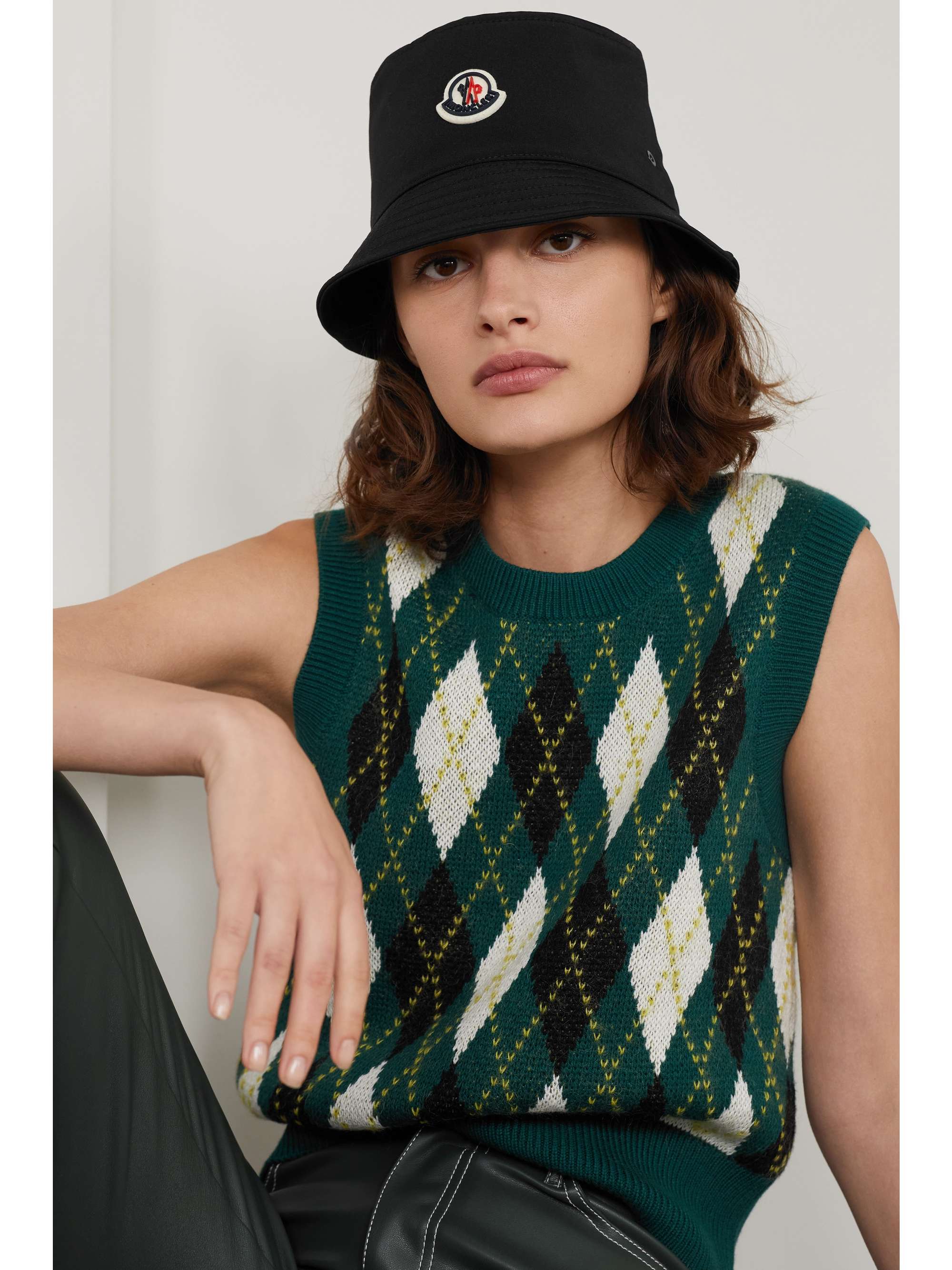 MONCLER Capello appliquéd shell bucket hat