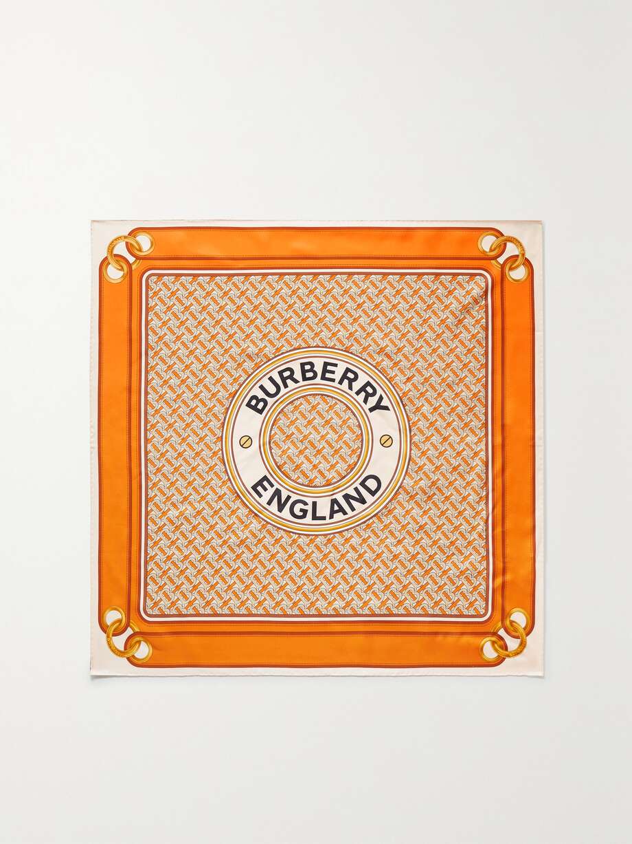 BURBERRY Printed silktwill scarf NETAPORTER