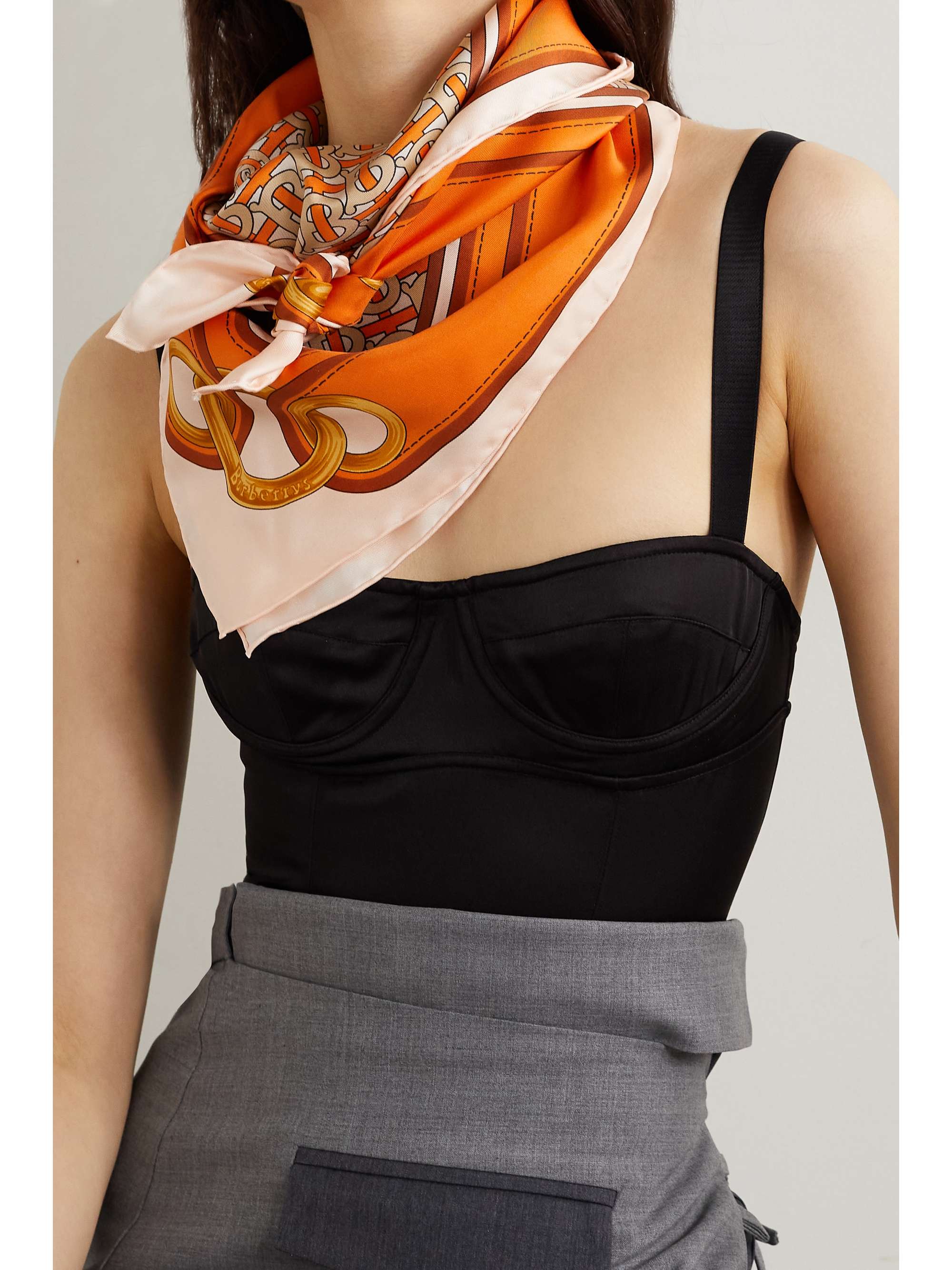 BURBERRY Printed silk-twill scarf