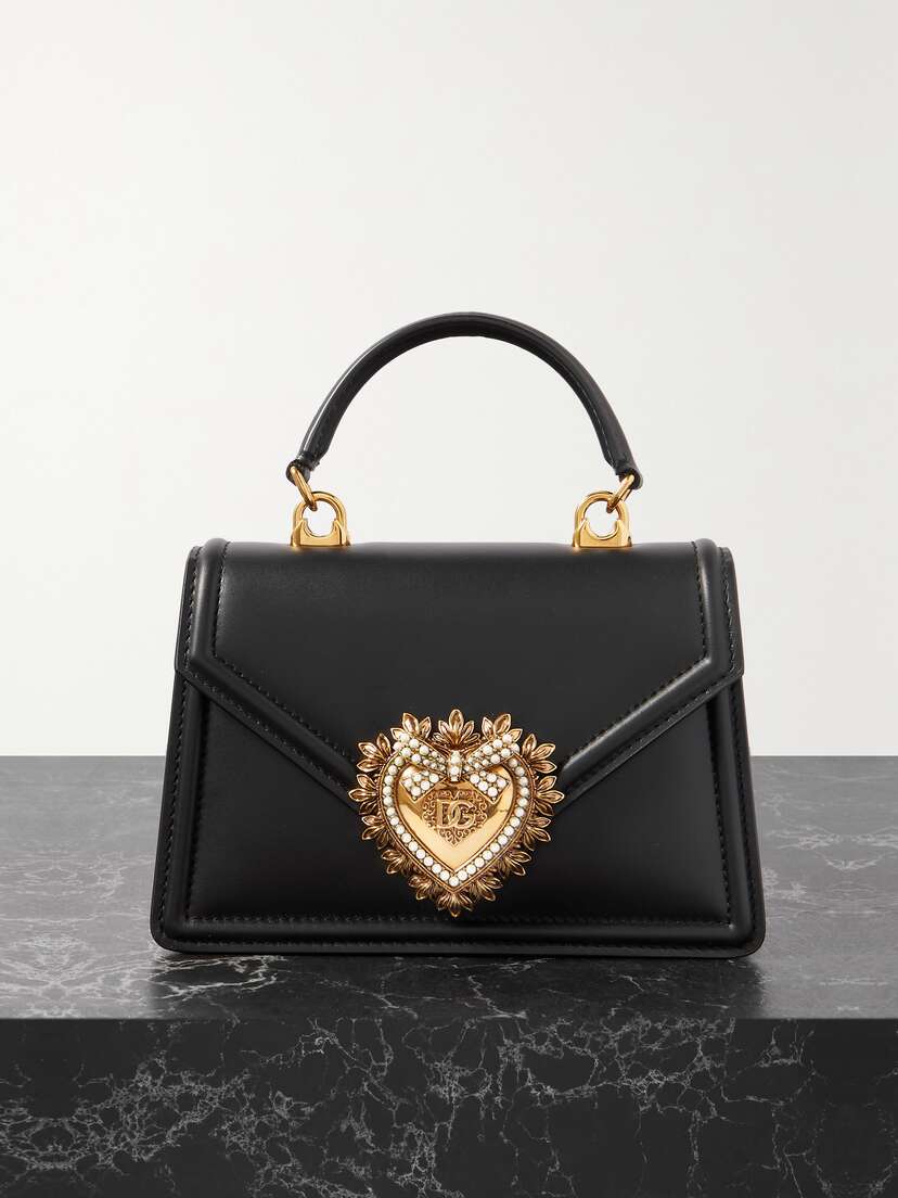 Dolce & Gabbana Devotion Small Embellished Leather Shoulder Bag
