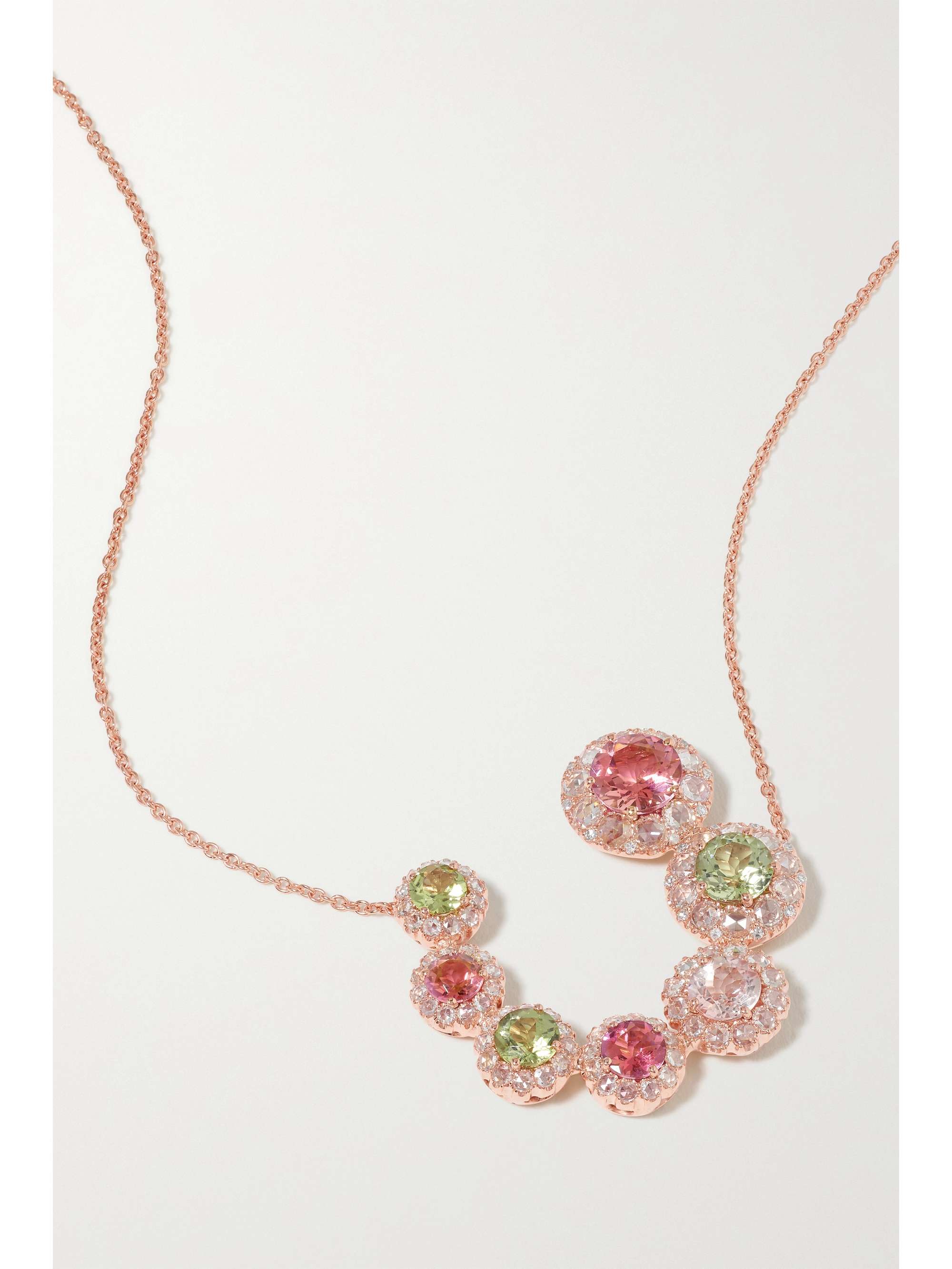 SELIM MOUZANNAR Beirut Circle 18-karat rose gold, tourmaline and diamond necklace