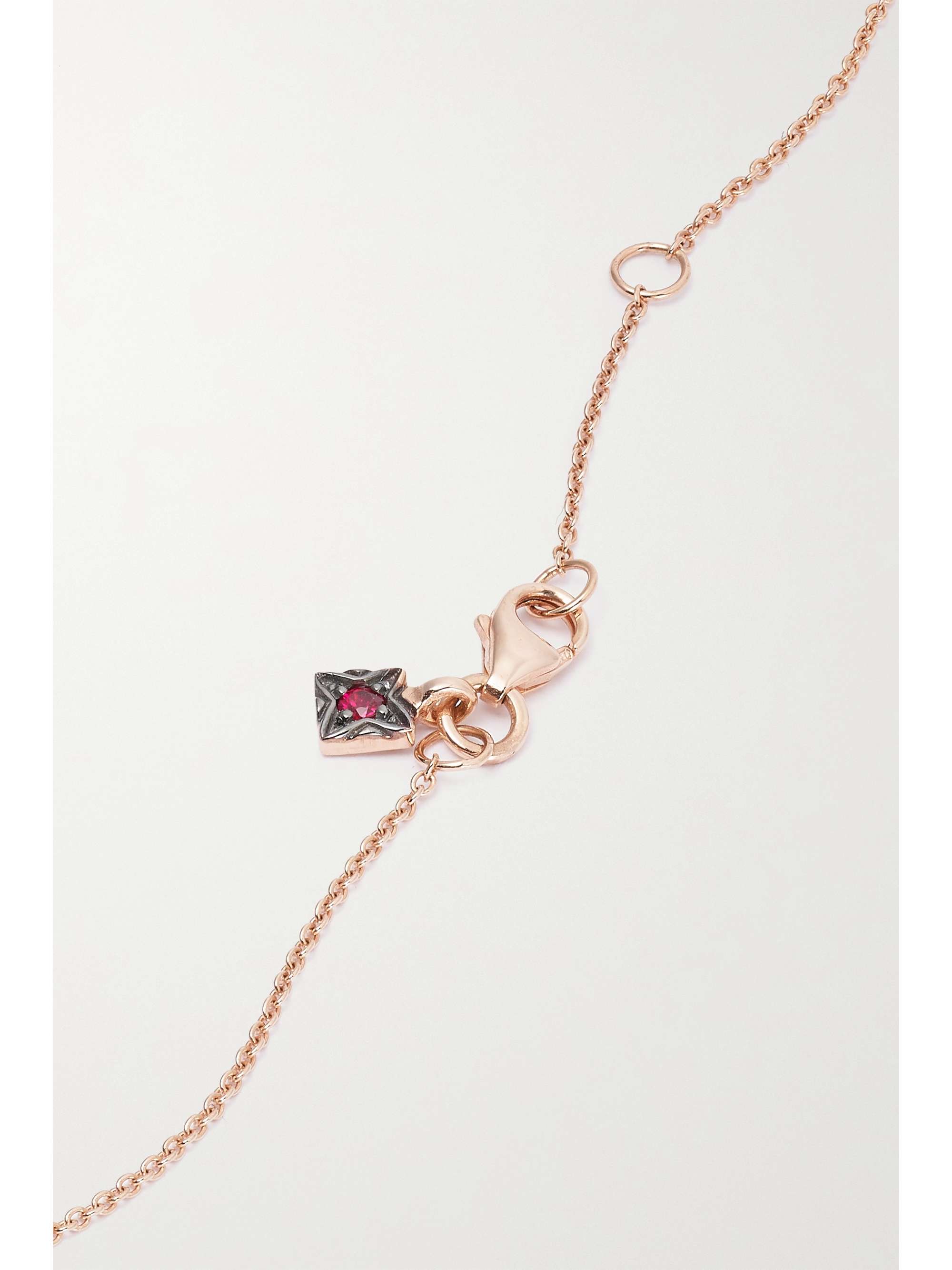 SELIM MOUZANNAR Fish For Love 18-karat rose gold, enamel and diamond necklace