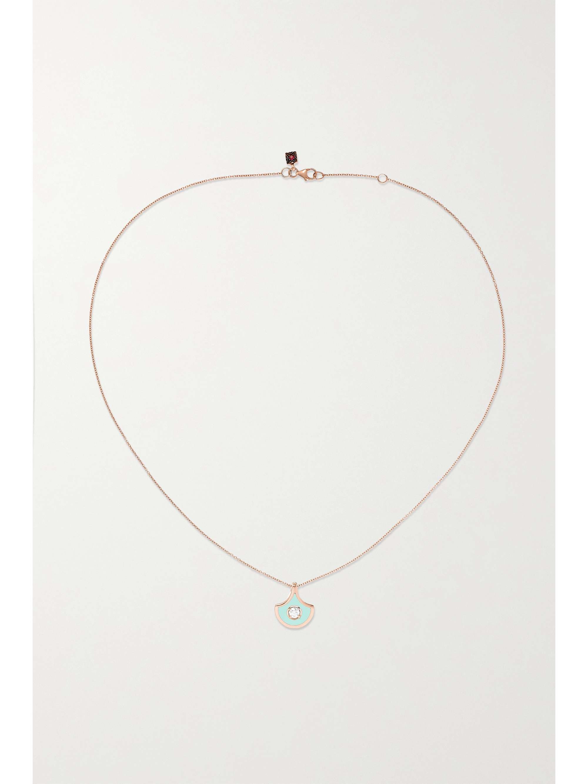 SELIM MOUZANNAR Fish For Love 18-karat rose gold, enamel and diamond necklace