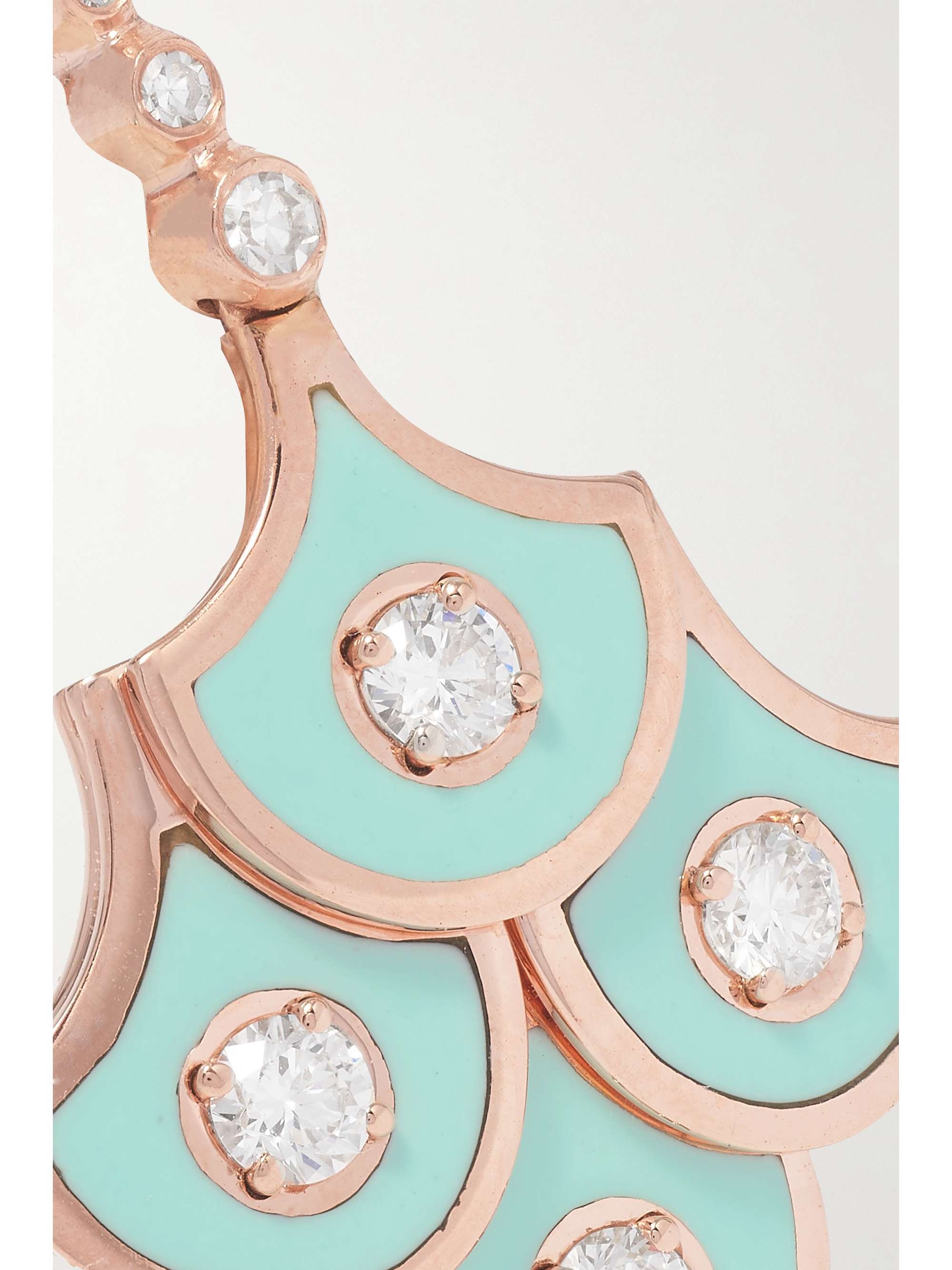 SELIM MOUZANNAR Fish For Love 18-karat rose gold, enamel and diamond earrings
