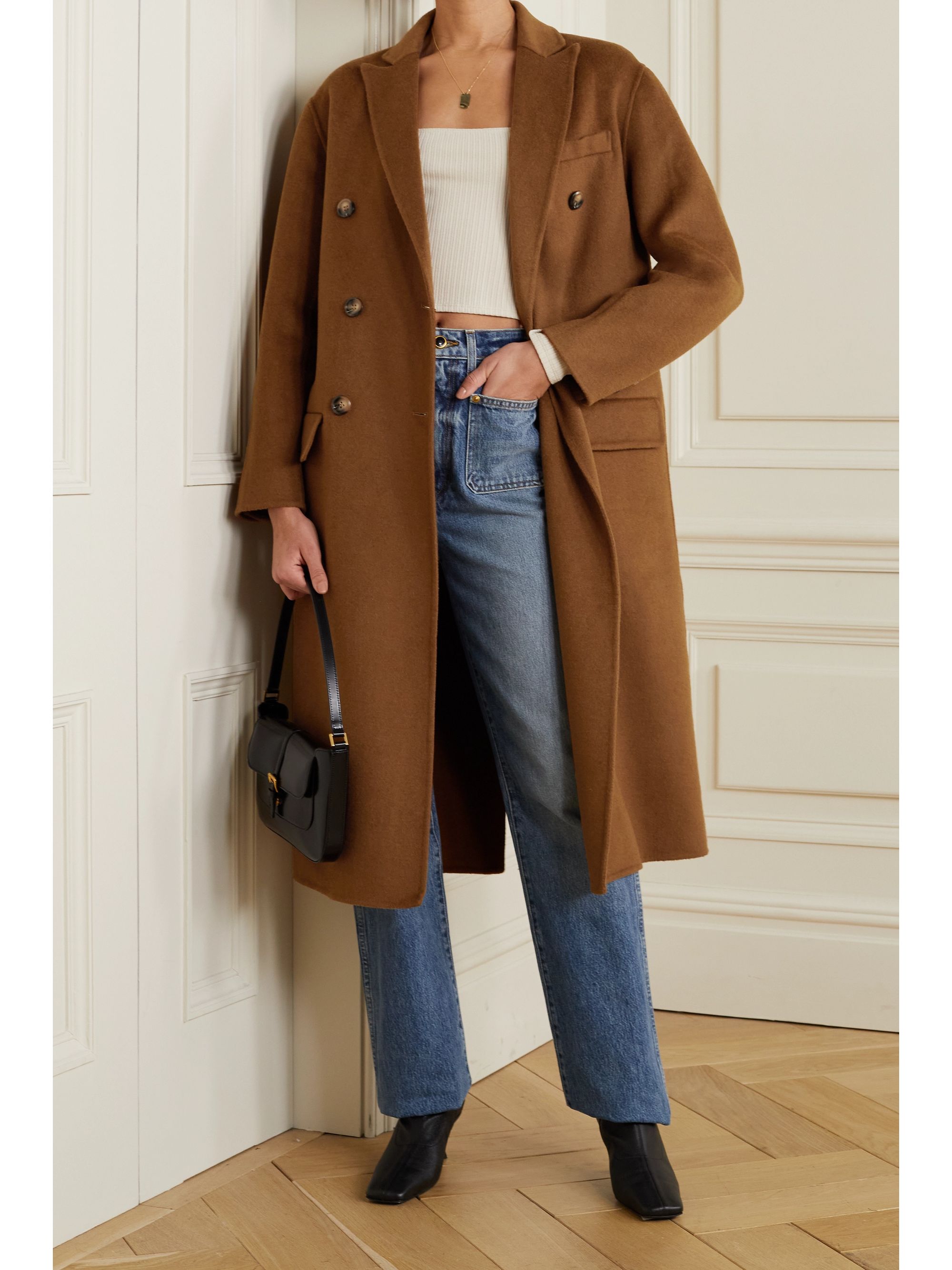 Brown felt coat Outlet