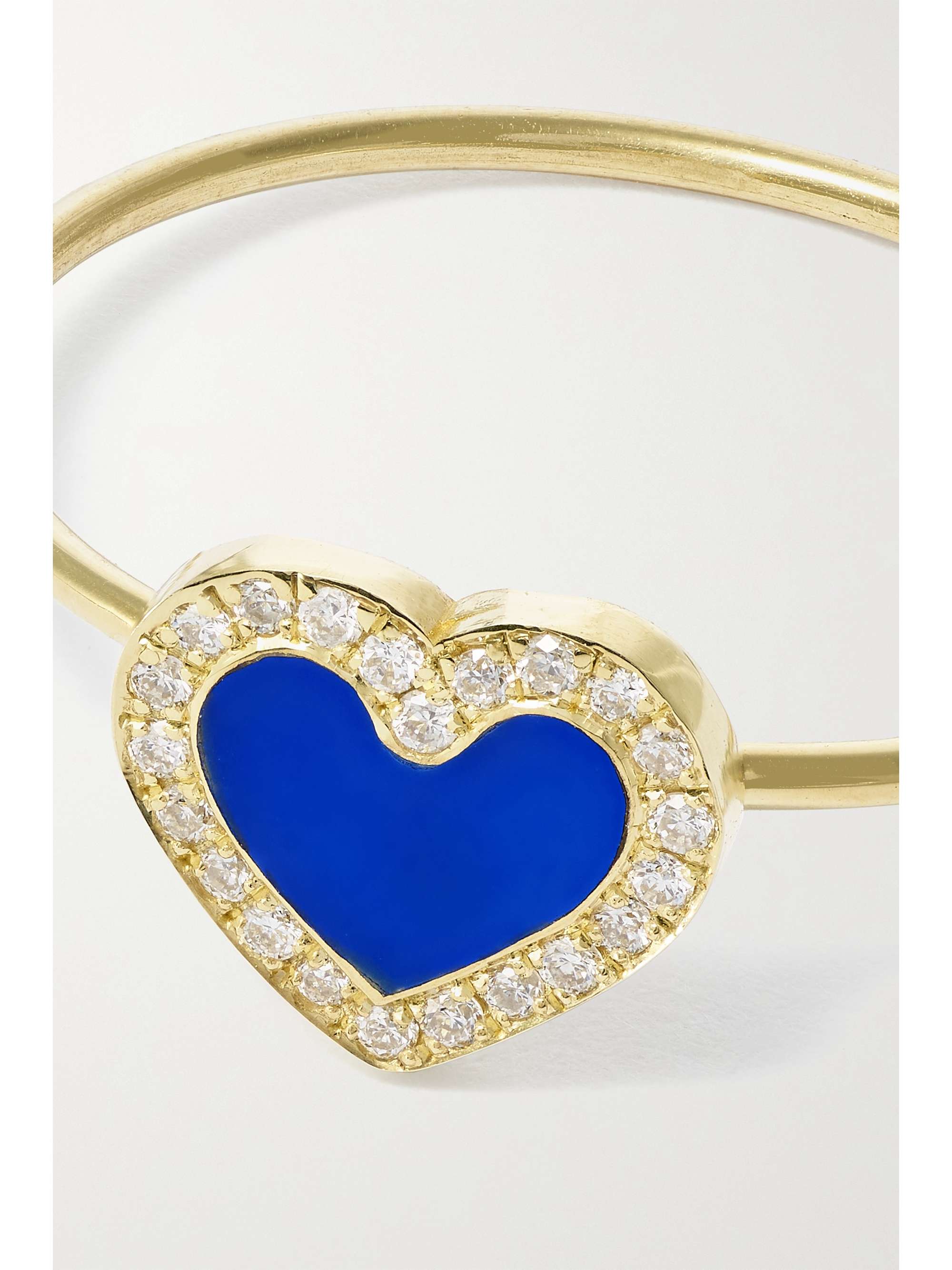 JENNIFER MEYER Extra Small Heart 18-karat gold, lapis lazuli and diamond ring