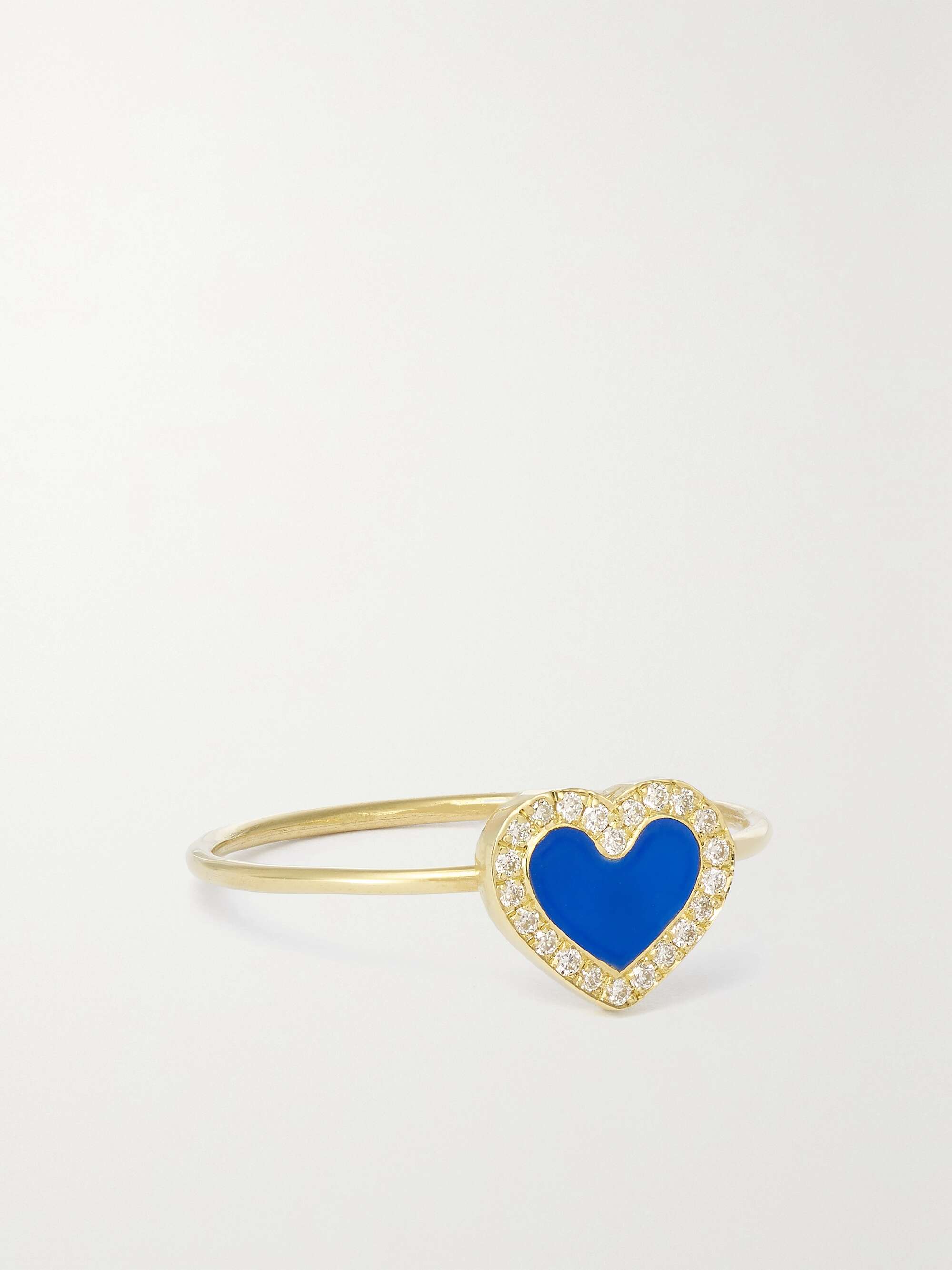 JENNIFER MEYER Extra Small Heart 18 karat gold lapis lazuli and