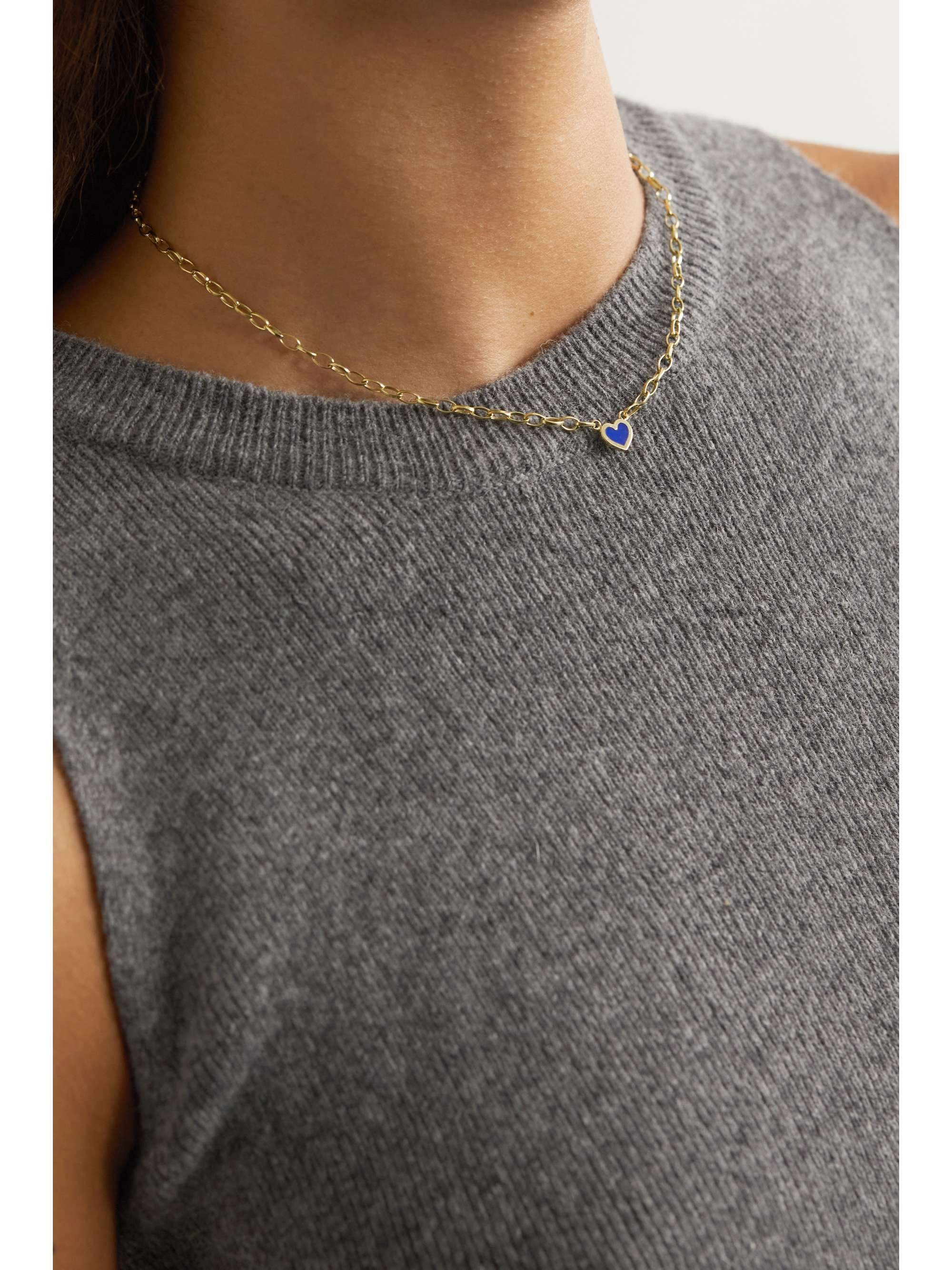 JENNIFER MEYER Small Edith 18-karat gold lapis necklace