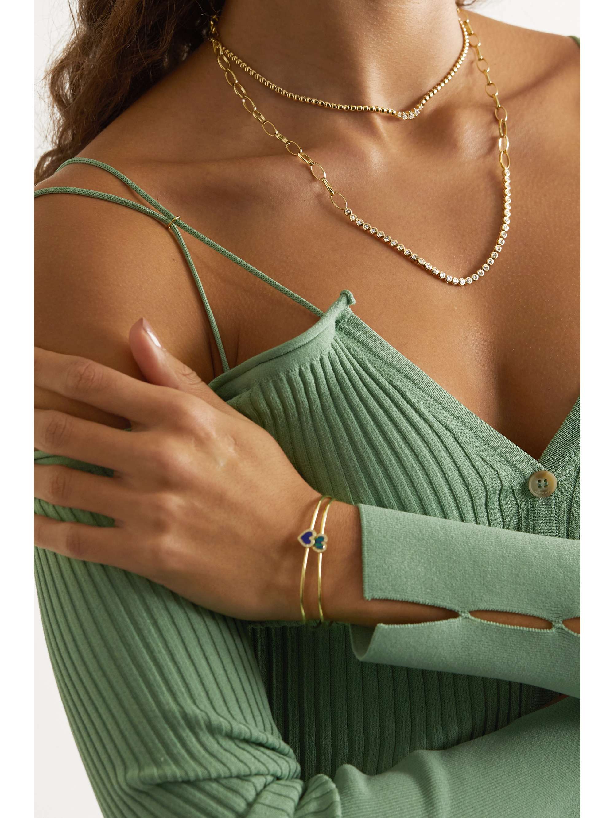 JENNIFER MEYER Medium Edith 18-karat gold diamond necklace