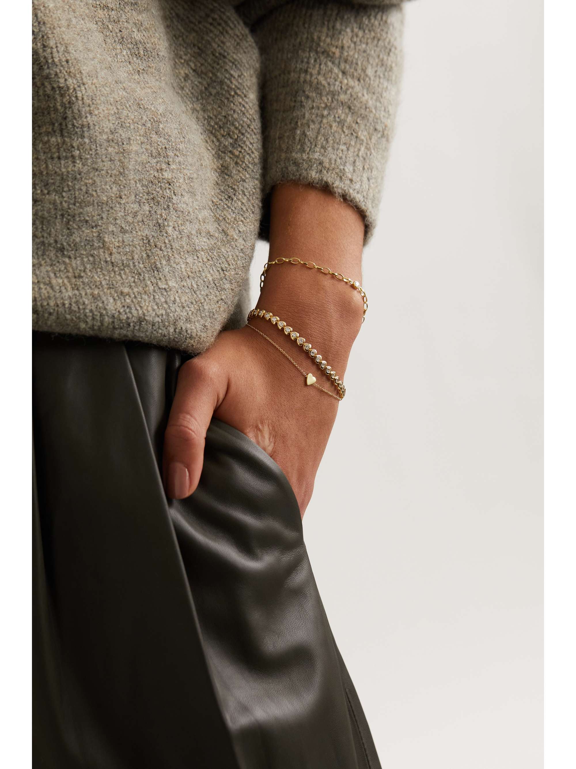 JENNIFER MEYER Mini Heart 18-karat gold bracelet