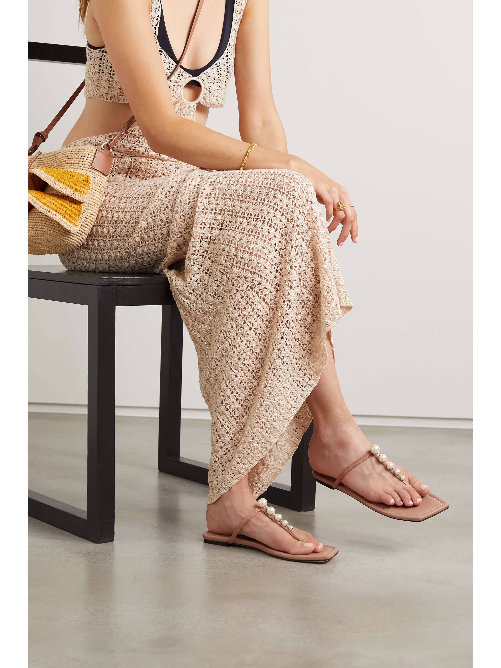 JIMMY CHOO Alaina embellished leather sandals