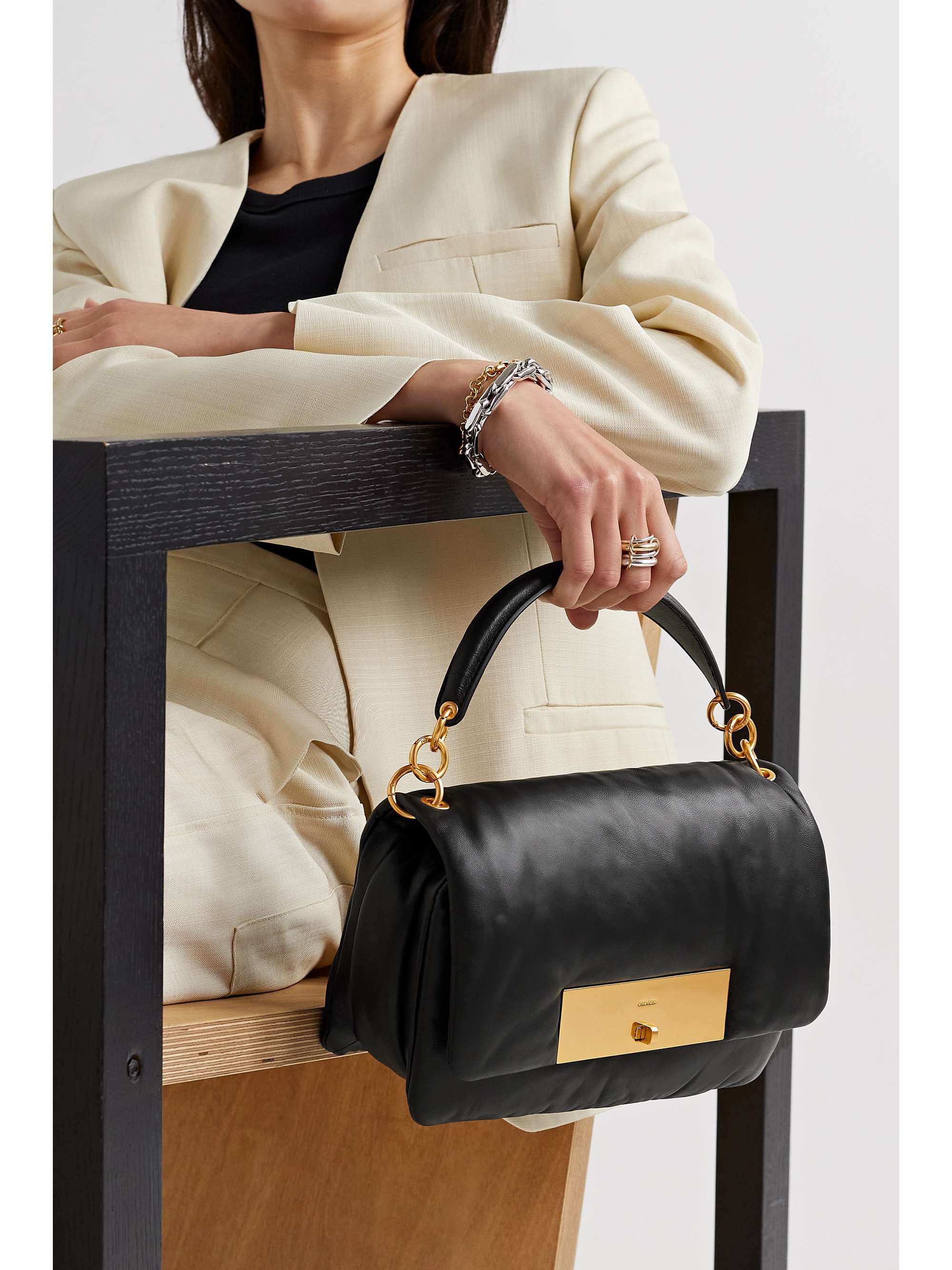 OROTON Heath padded leather shoulder bag