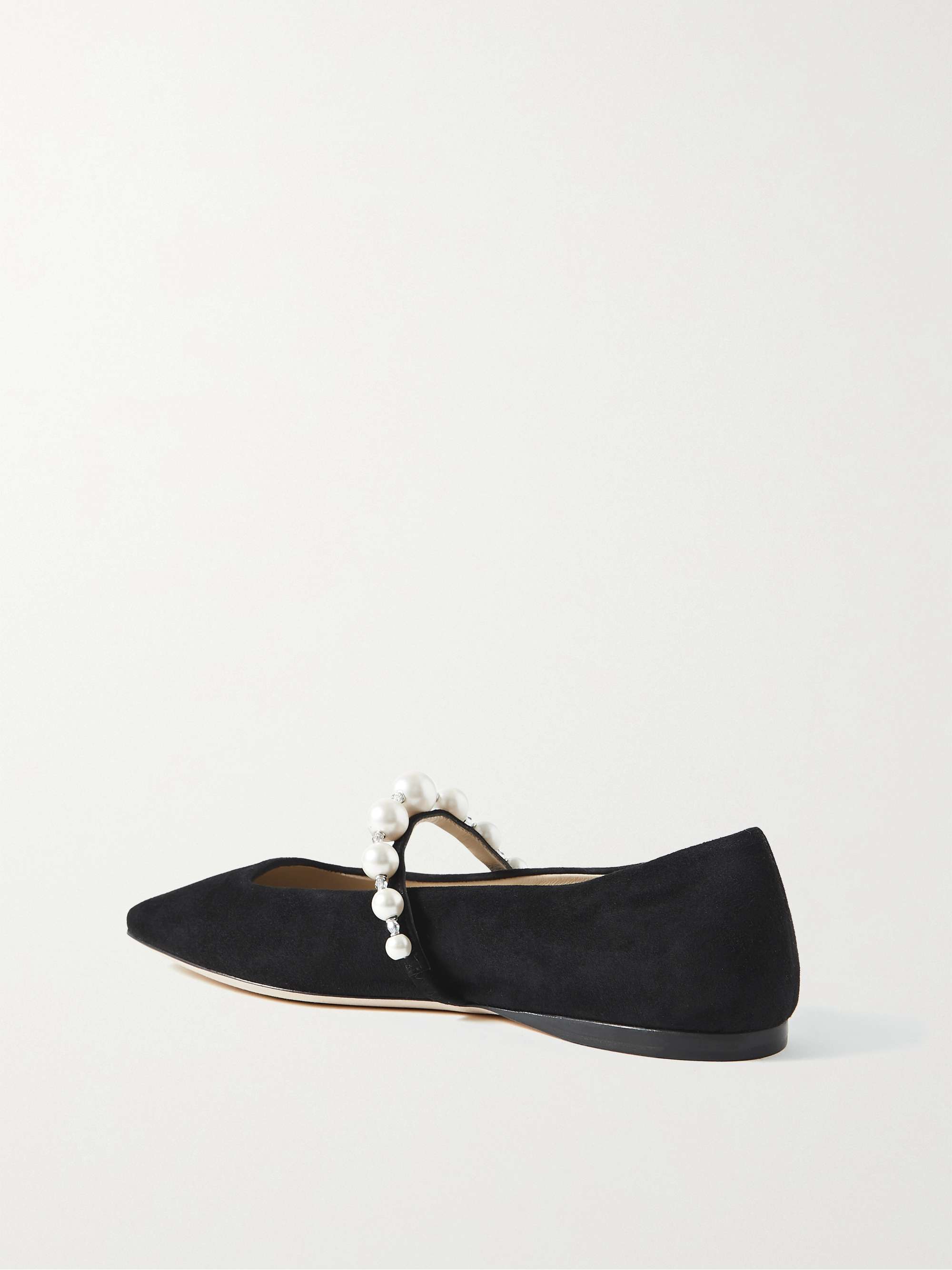 JIMMY CHOO Ade embellished suede ballet flats