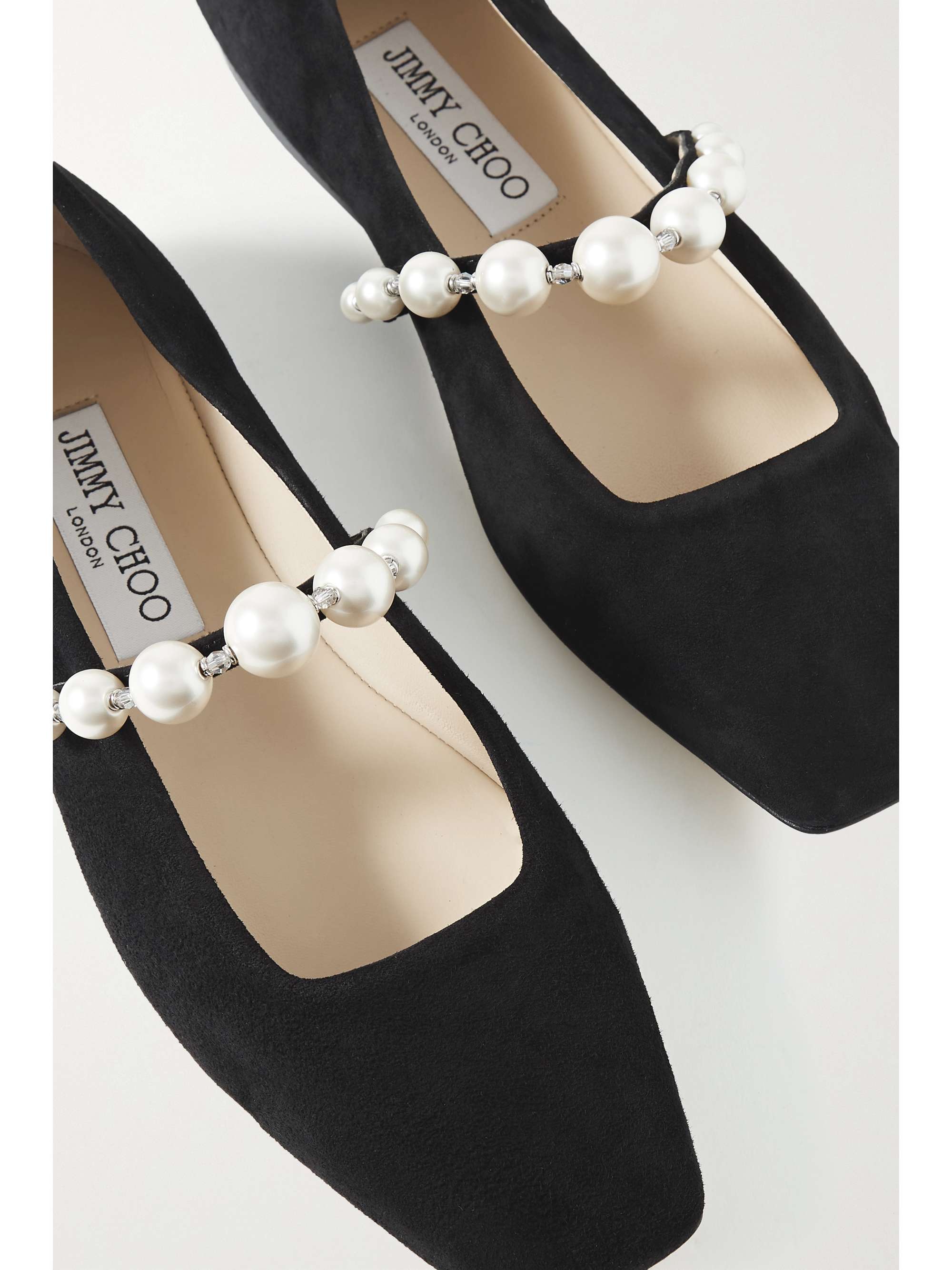 JIMMY CHOO Ade embellished suede ballet flats