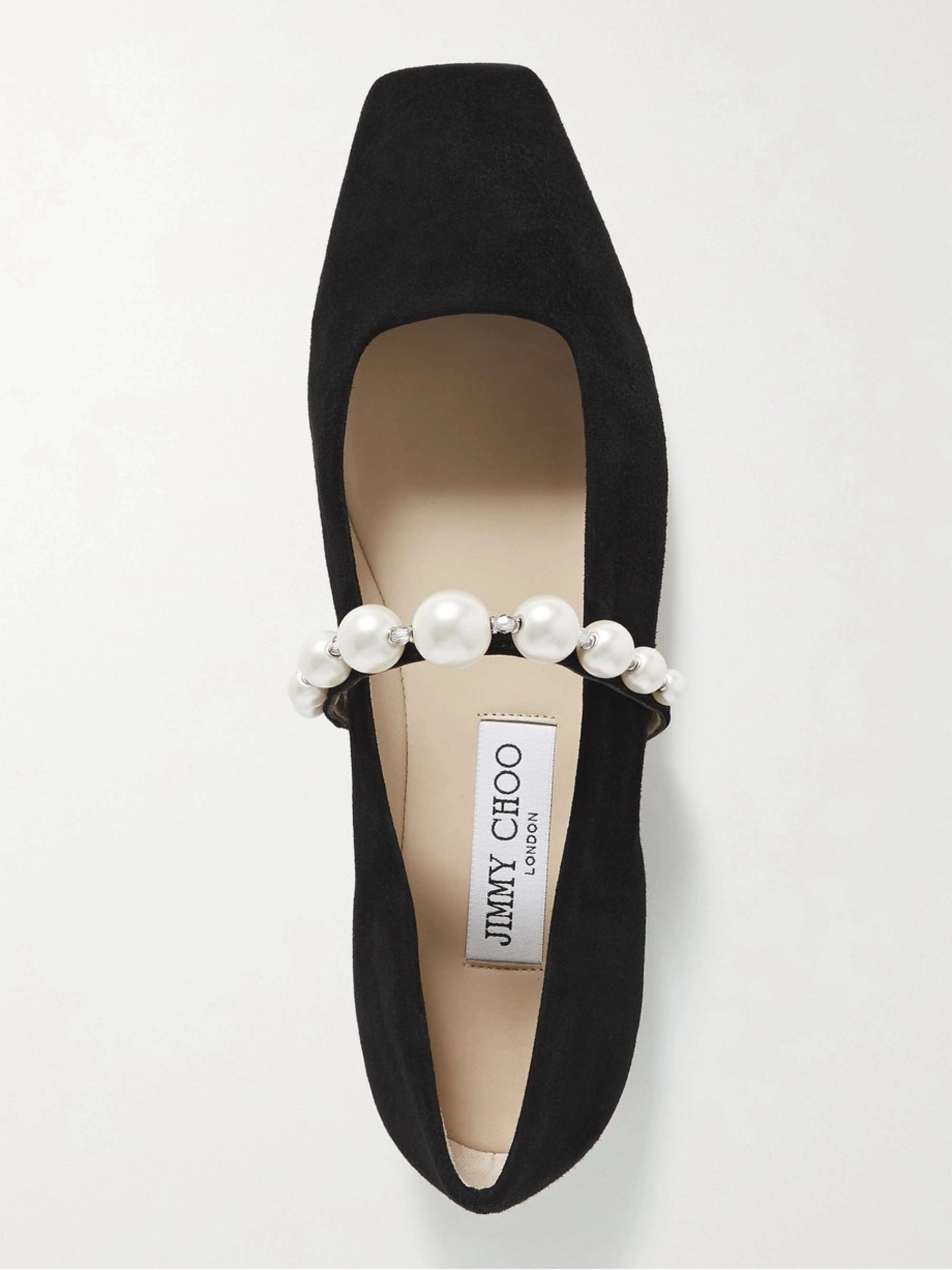 JIMMY CHOO Ade embellished suede ballet flats