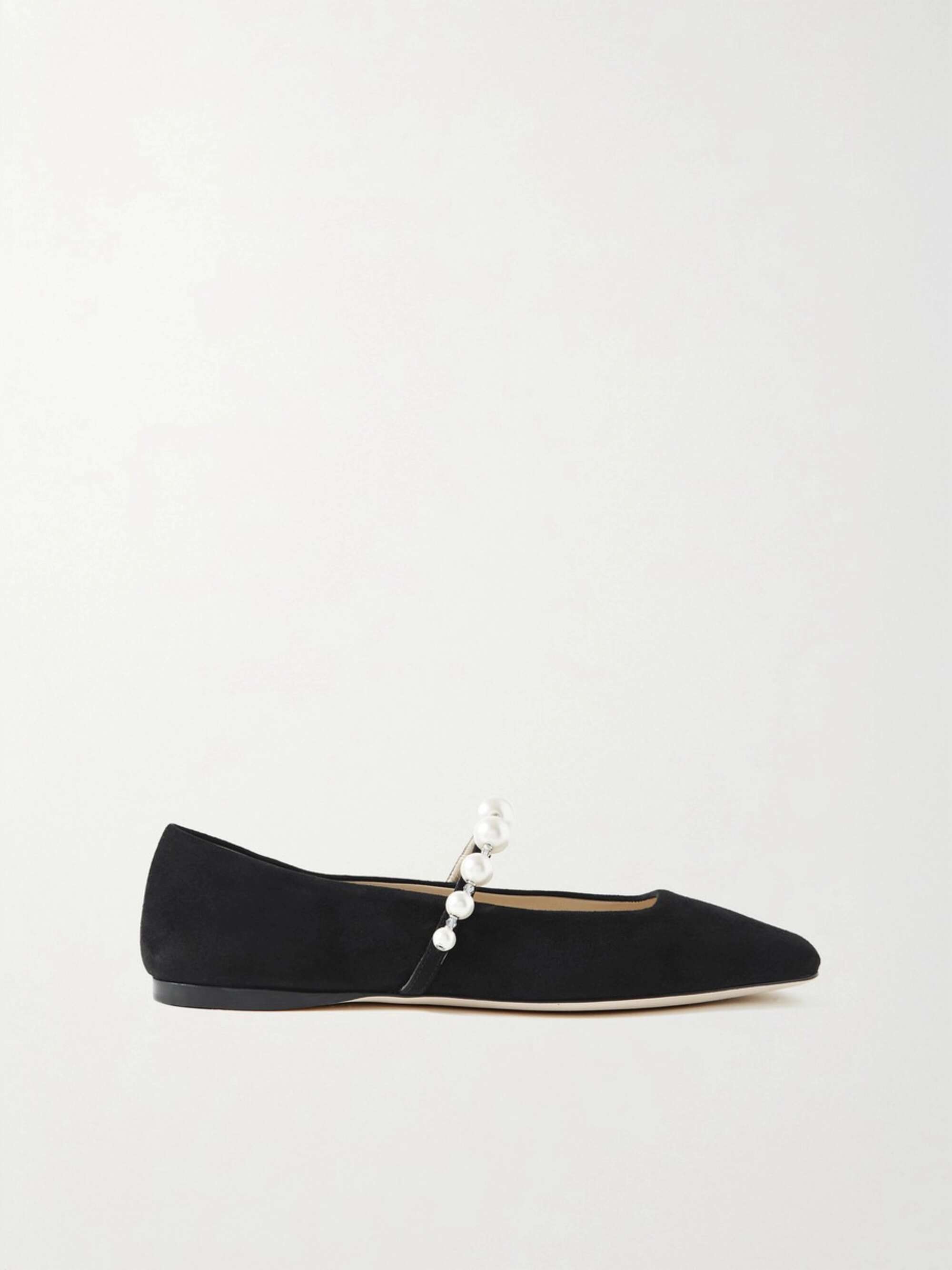 JIMMY CHOO Ade embellished suede ballet flats   NET A PORTER