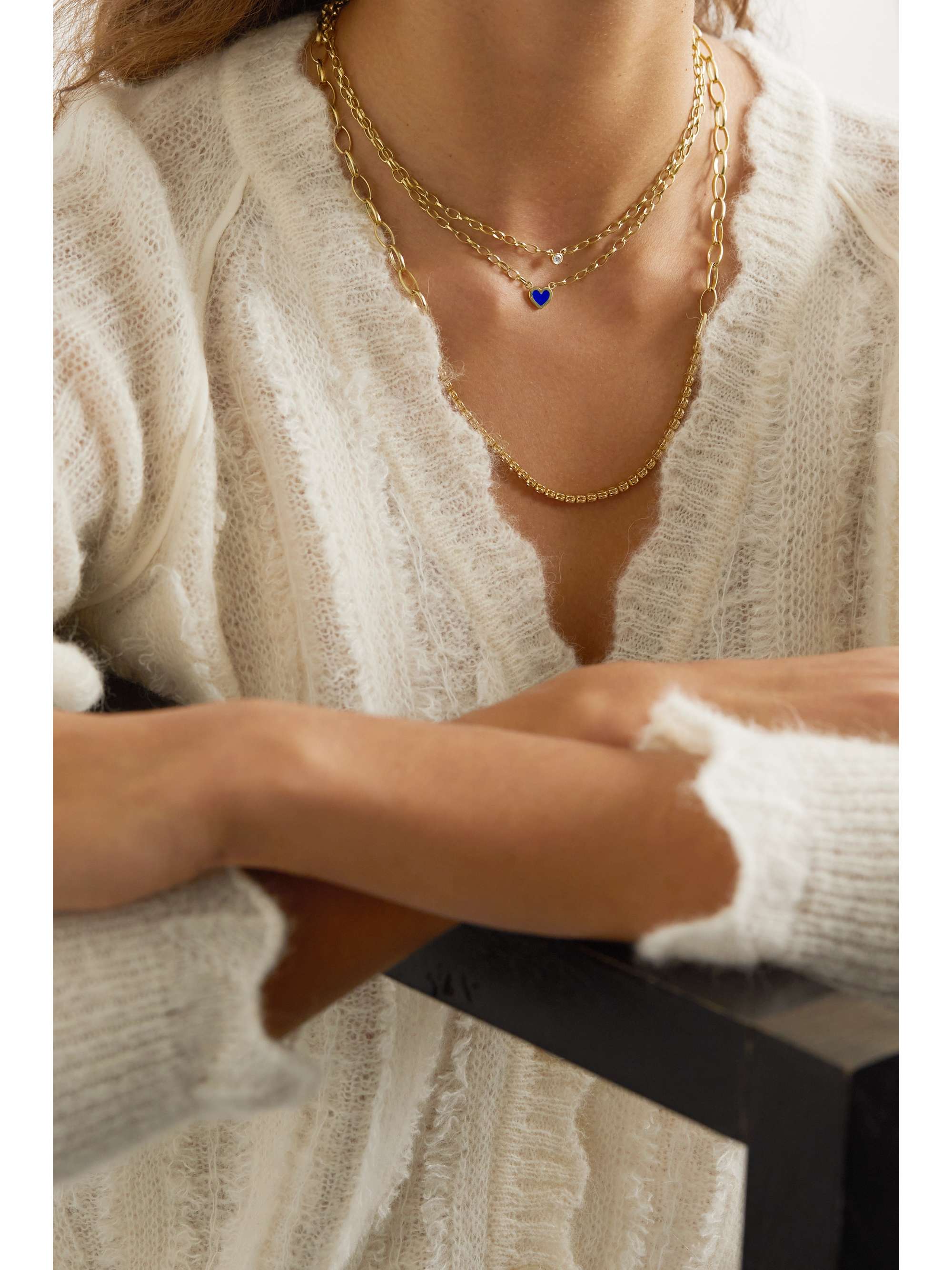 JENNIFER MEYER Small Edith 18-karat gold diamond necklace