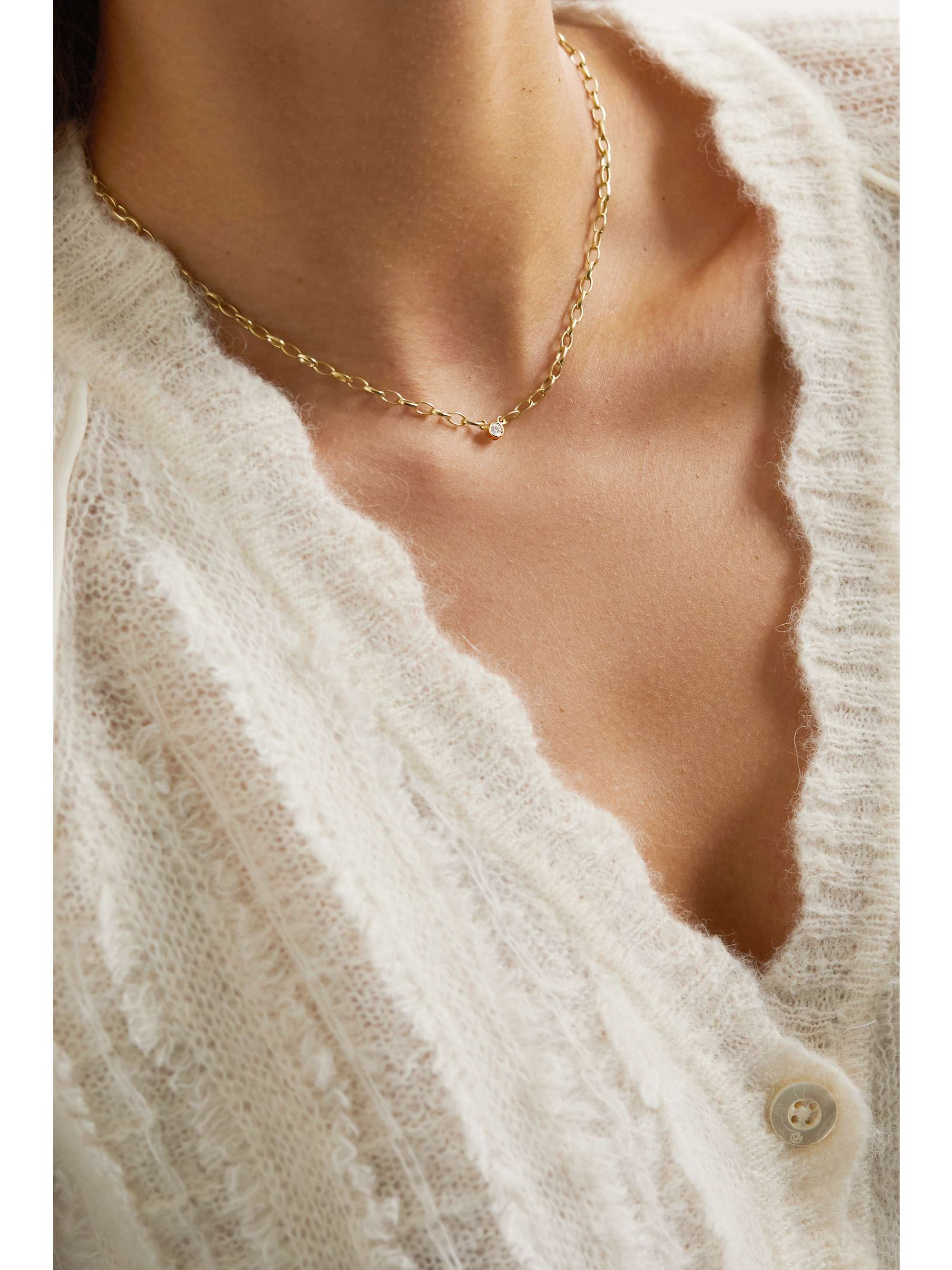 JENNIFER MEYER Small Edith 18-karat gold diamond necklace