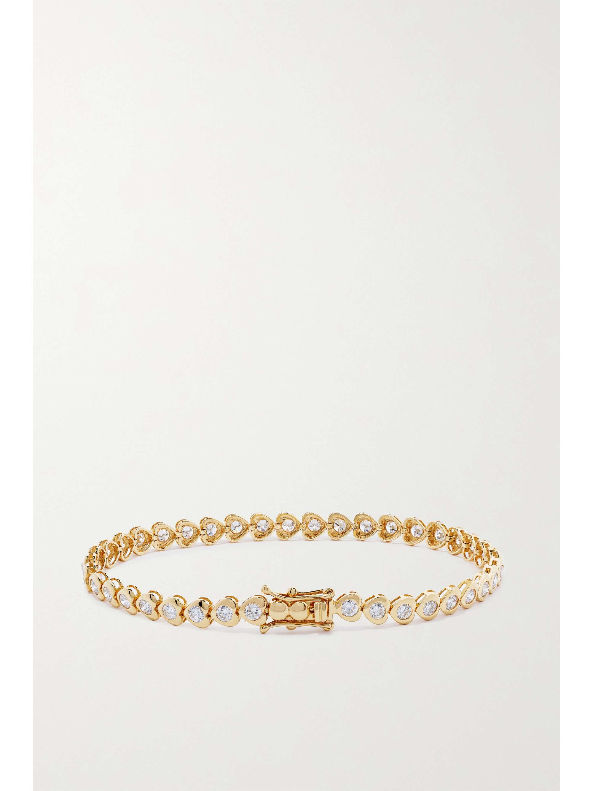 JENNIFER MEYER Heart 18-karat gold diamond tennis bracelet