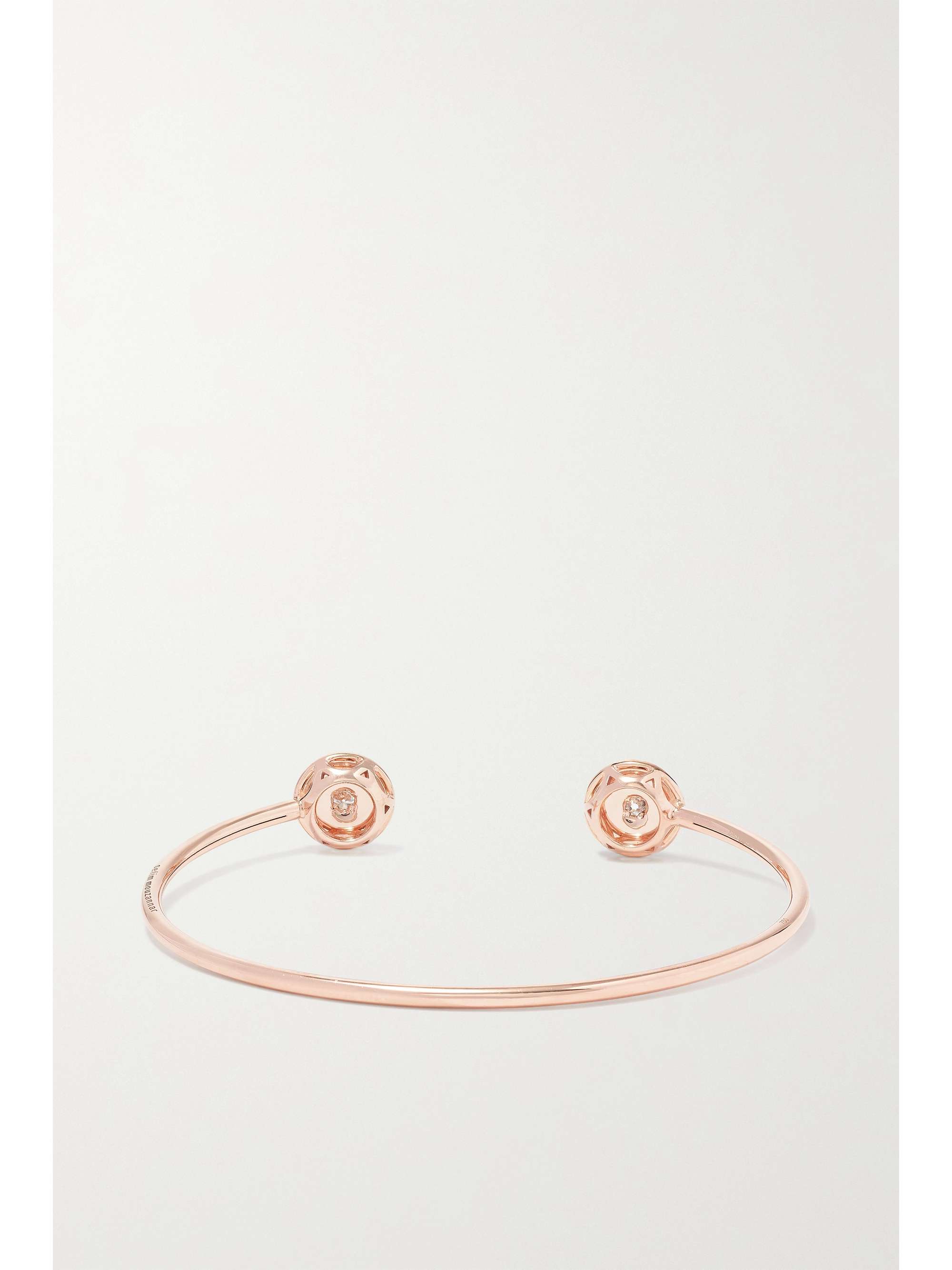 SELIM MOUZANNAR 18-karat rose gold, enamel and diamond cuff