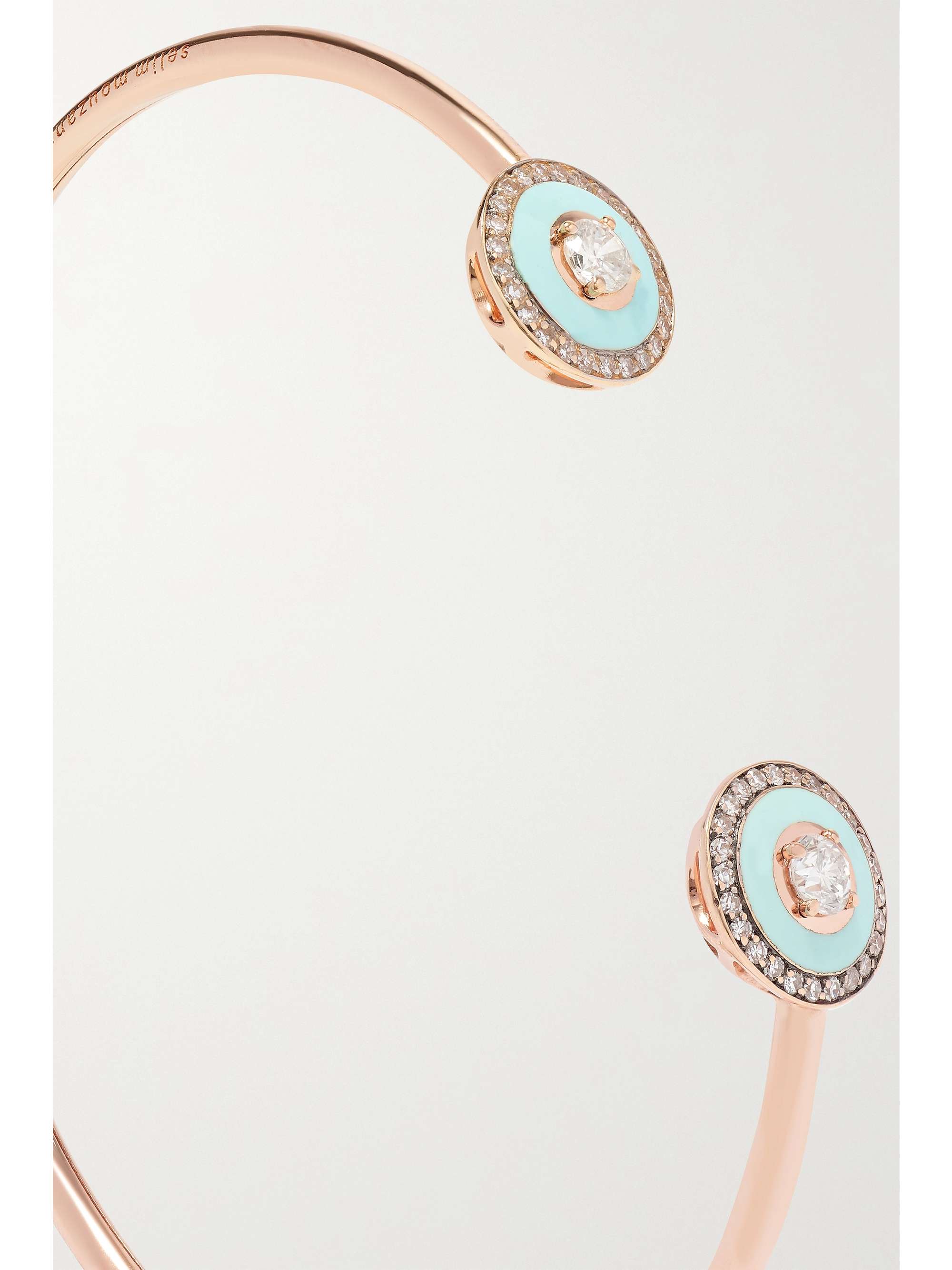 SELIM MOUZANNAR 18-karat rose gold, enamel and diamond cuff