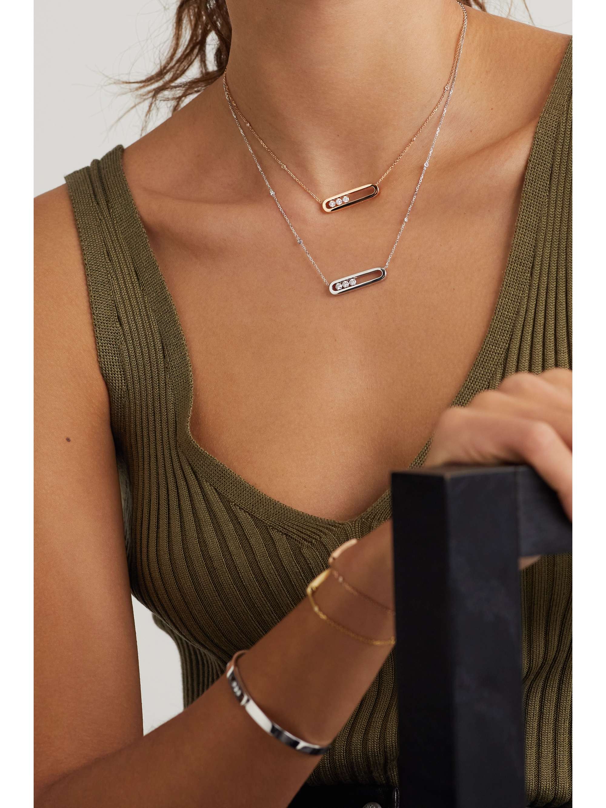 MESSIKA Move Kette aus 18 Karat Roségold mit Diamanten