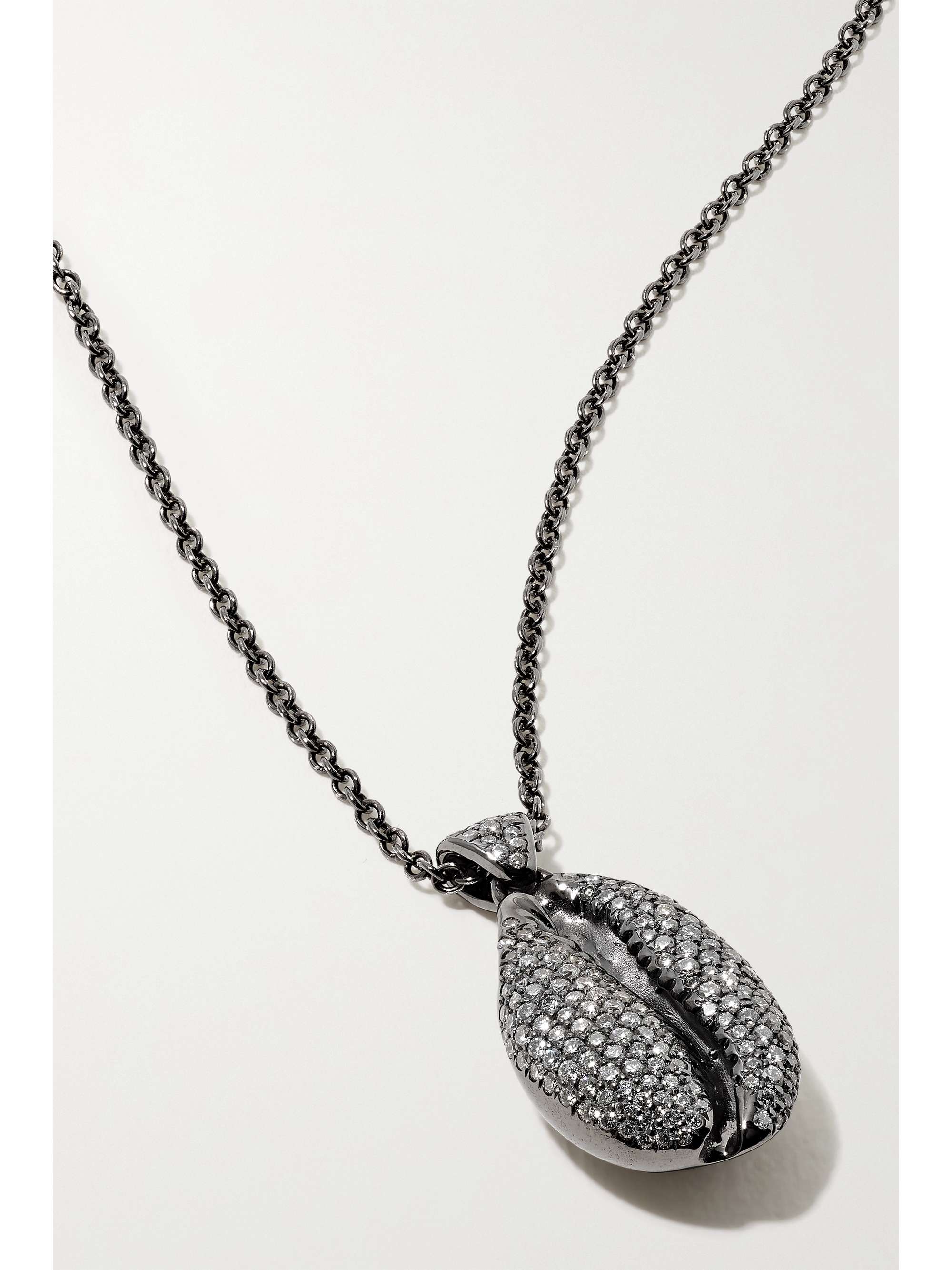 ALMASIKA Le Grand Cauri 18-karat blackened gold diamond necklace