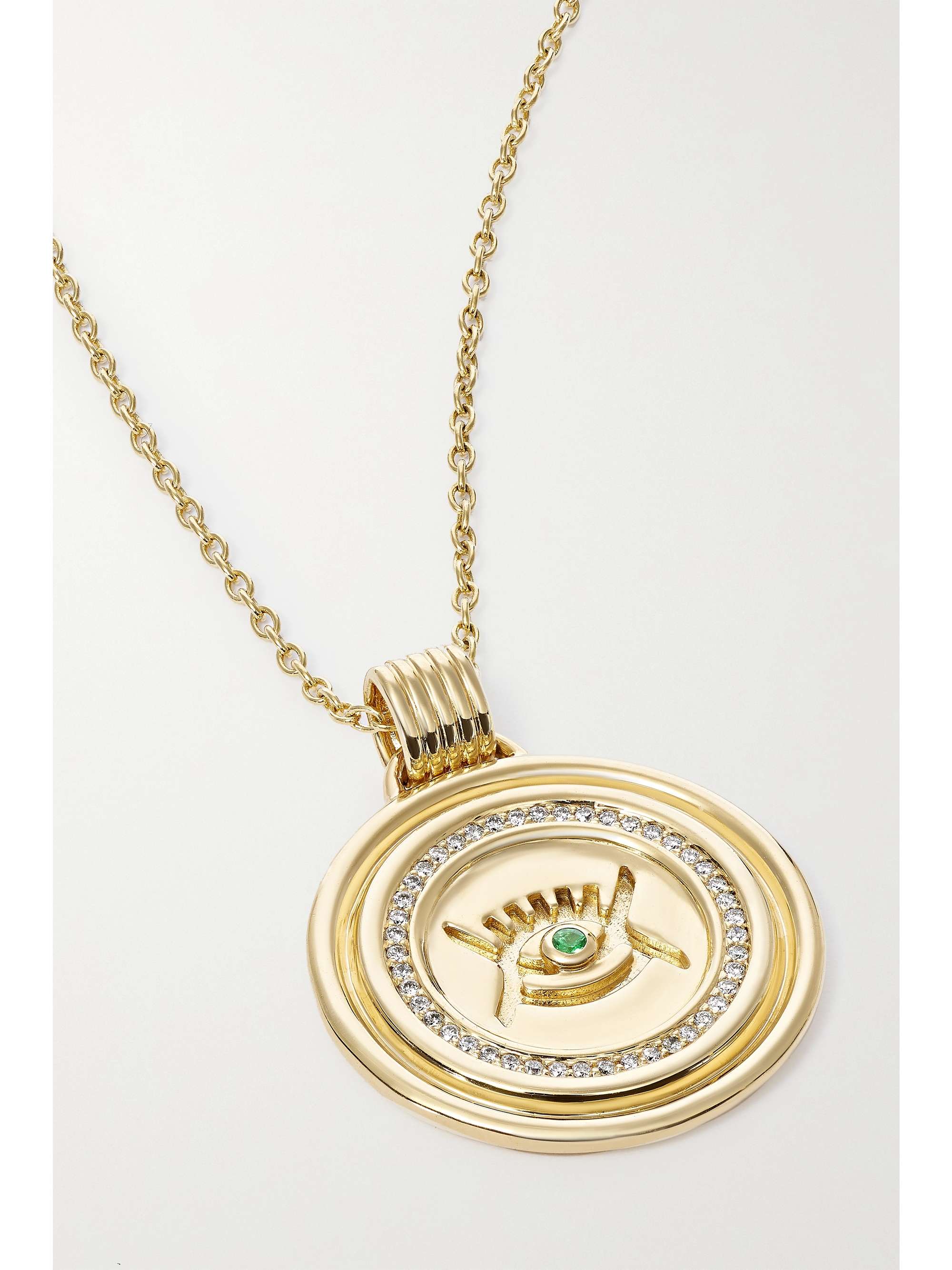 ALMASIKA Vidi Medallion 18-karat gold, tsavorite and diamond necklace