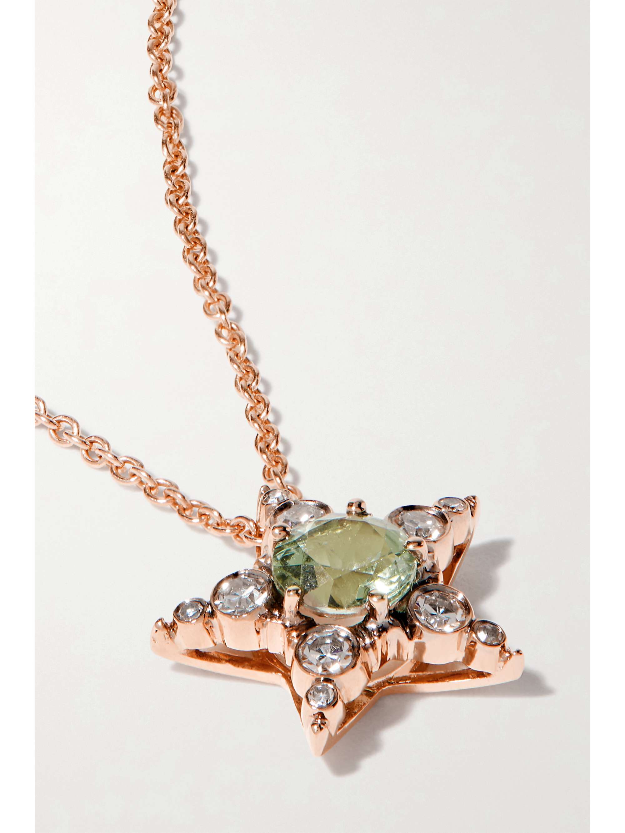 SELIM MOUZANNAR Istanbul 18-karat rose gold, tourmaline and diamond necklace