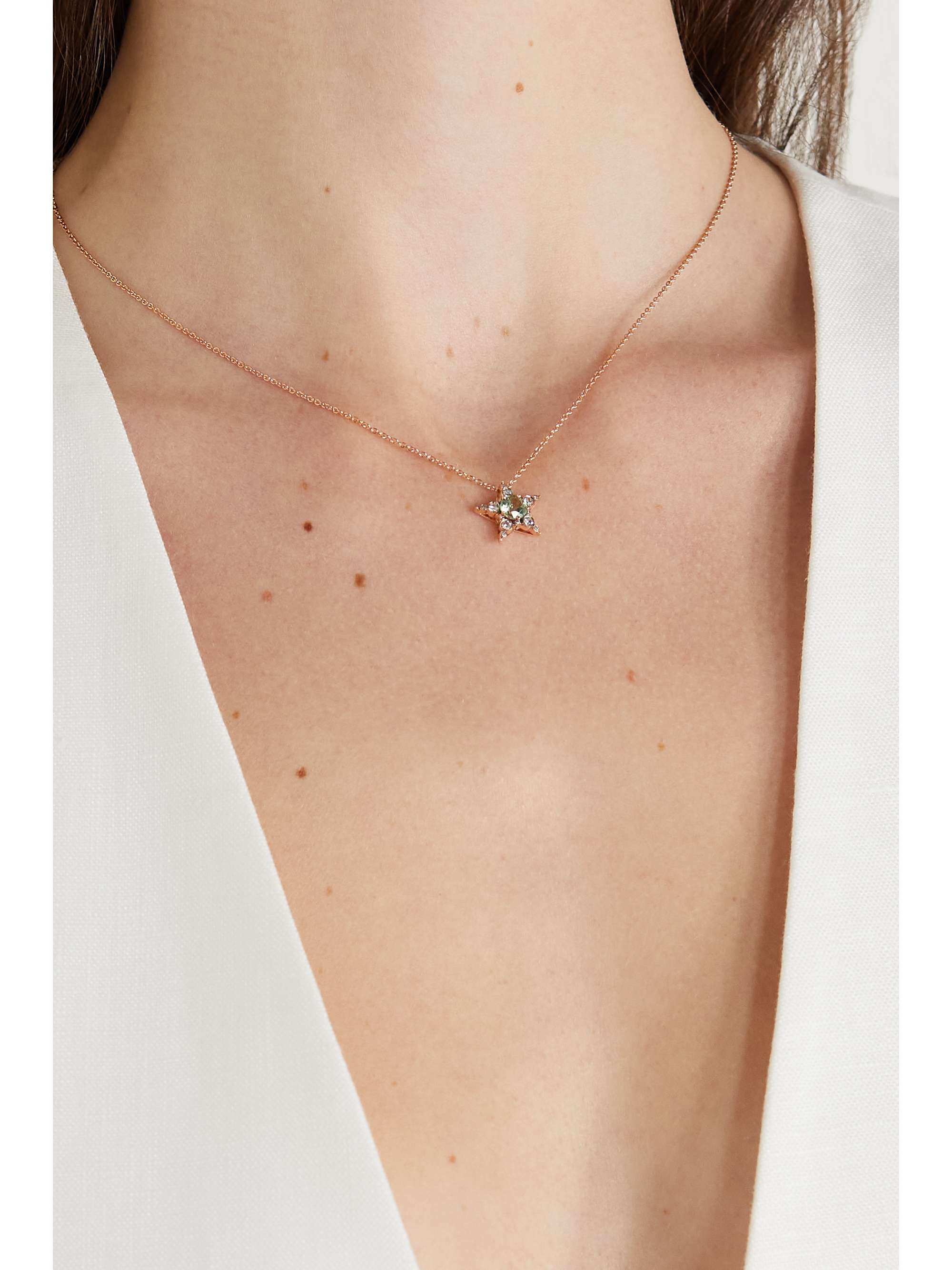 SELIM MOUZANNAR Istanbul 18-karat rose gold, tourmaline and diamond necklace